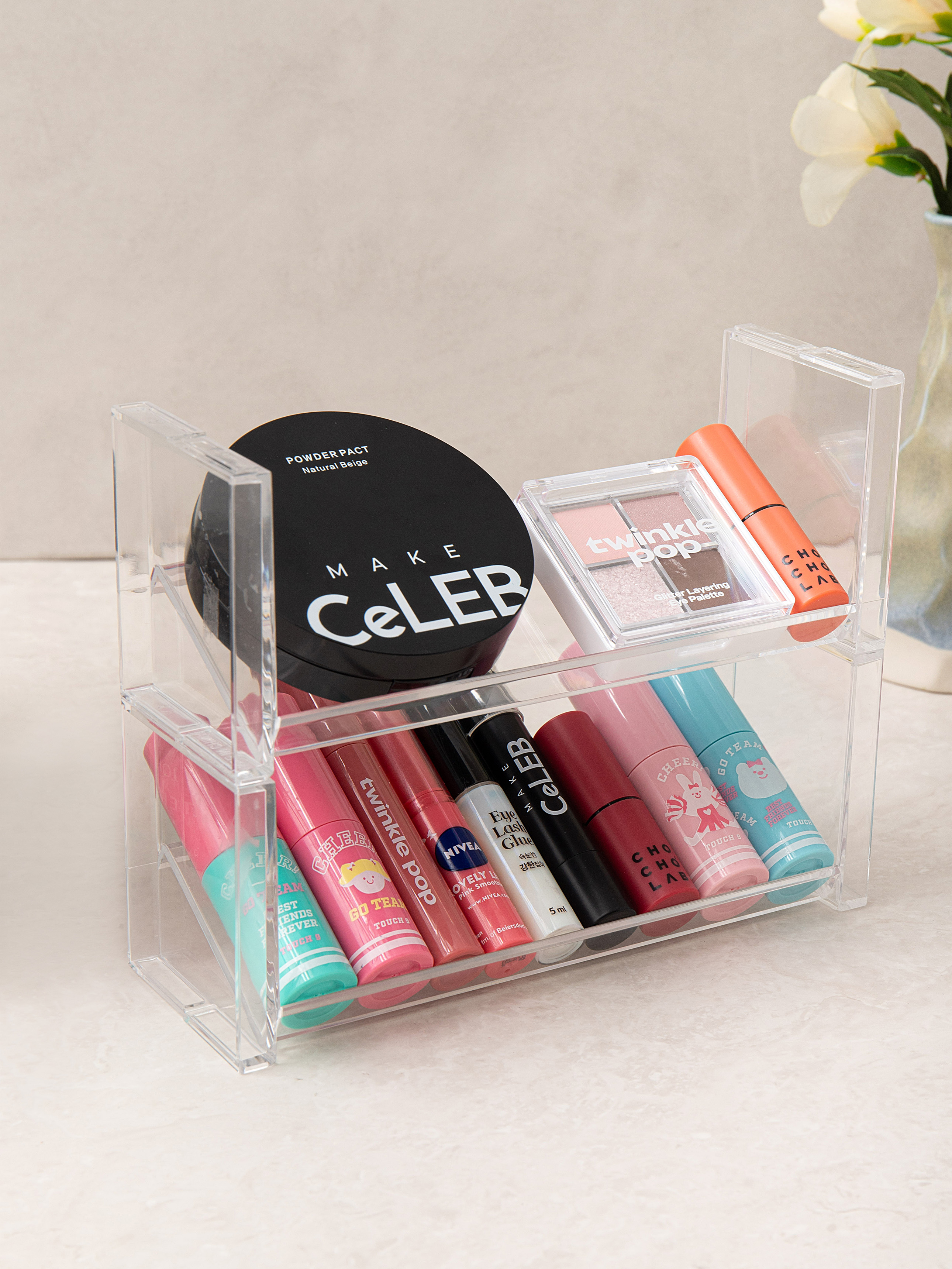 Clear accessory organizing shelf (18.9*6.3*7.3 cm)