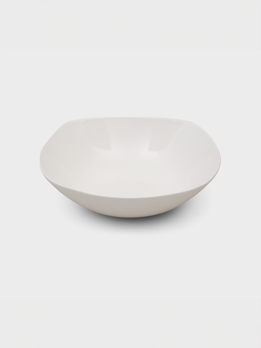 Milky white square side dish
