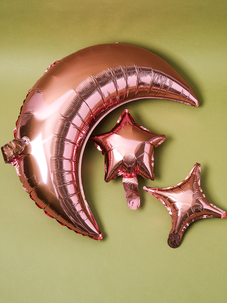 Starlight Moonlight Silver Foil Balloons 6pcs Rose Gold