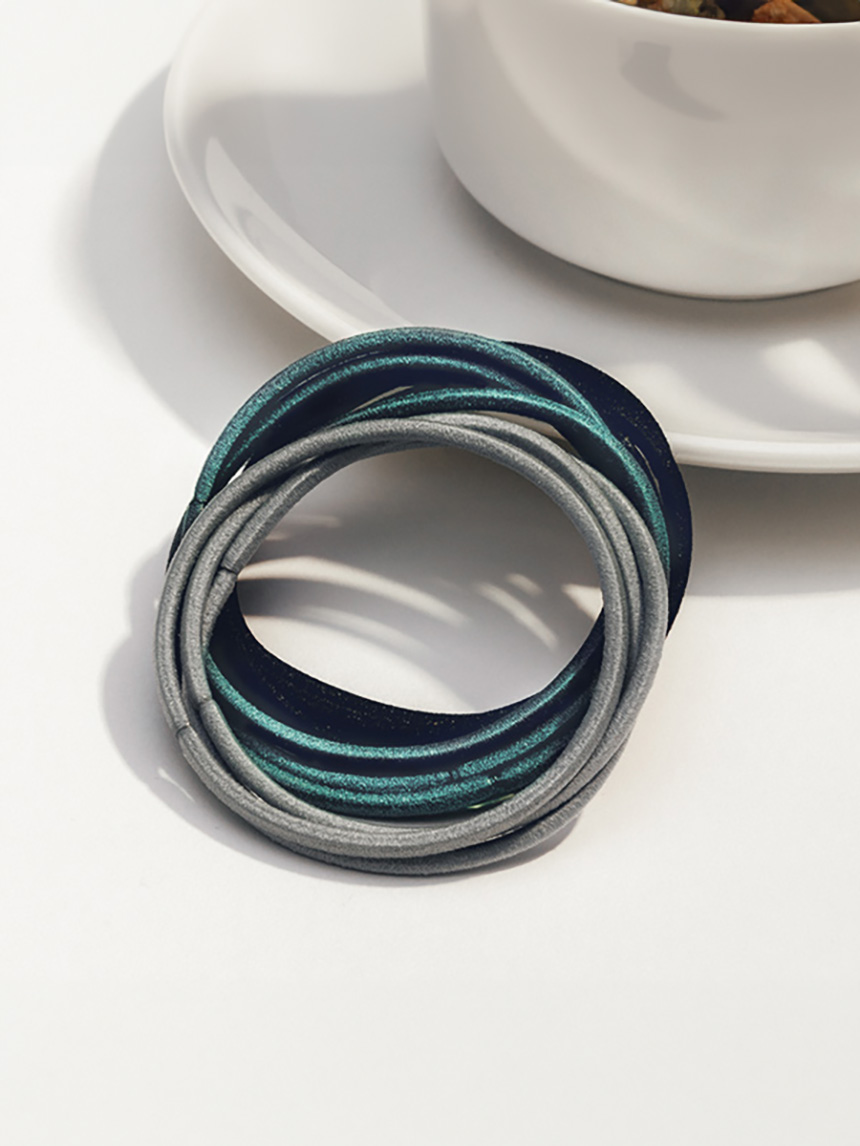 10 no-tip colored thin rubber bands