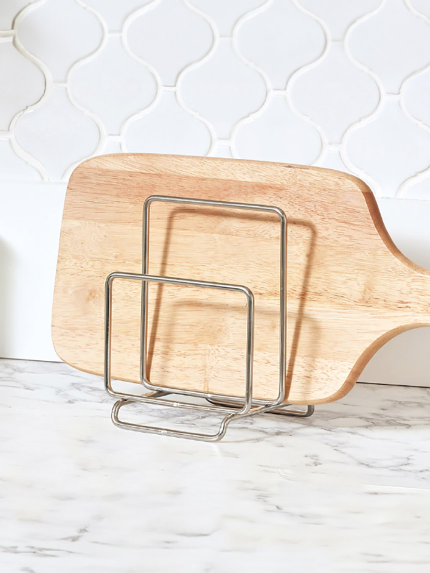 Stainless steel wire 2-tier cutting board holder 16.3cm
