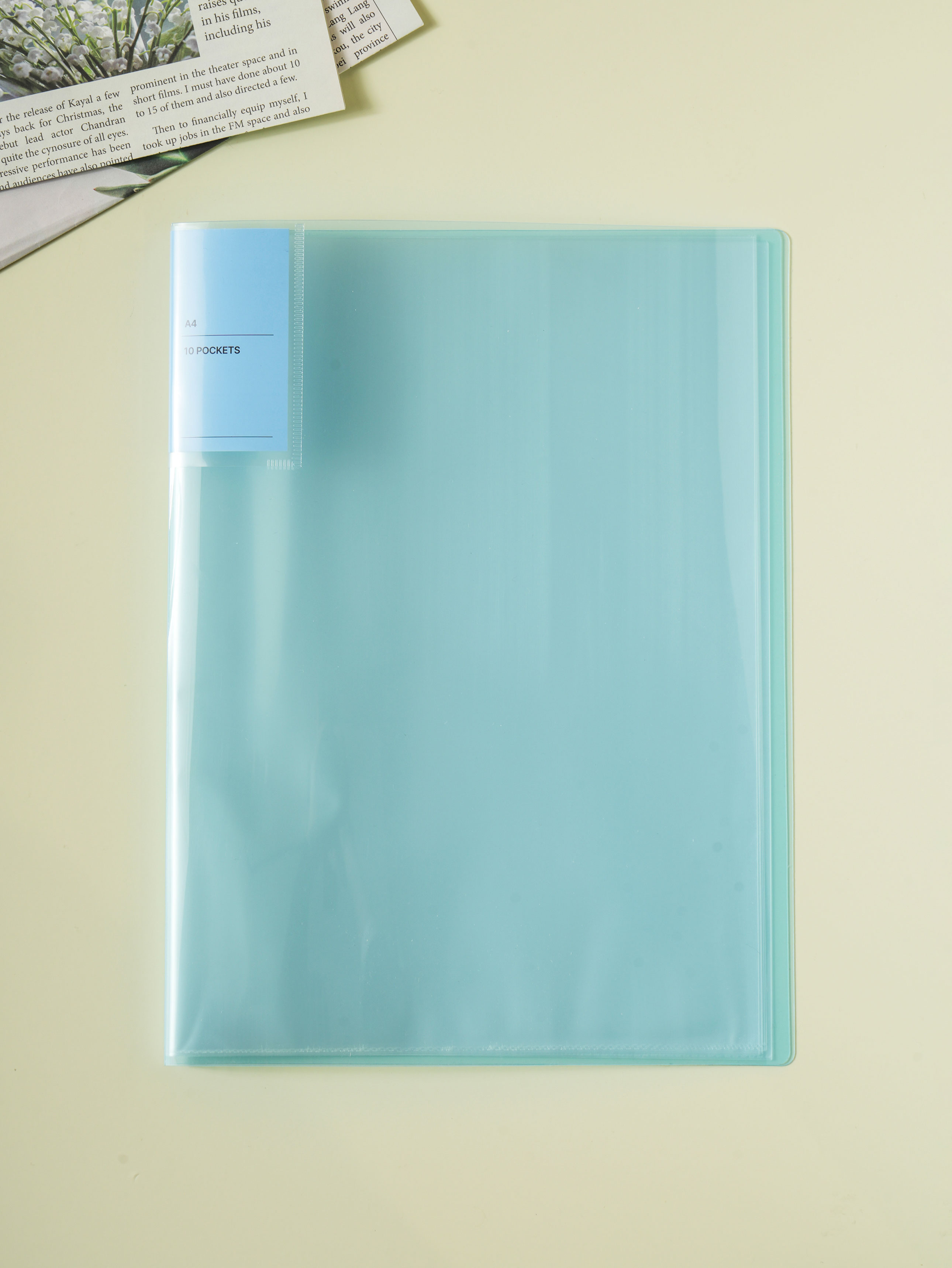 Adhesive Clear File 10 Sheets Blue