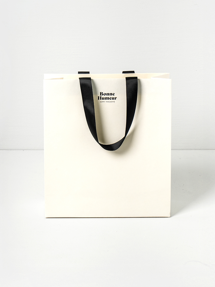 Thick string white shopping bag good mood