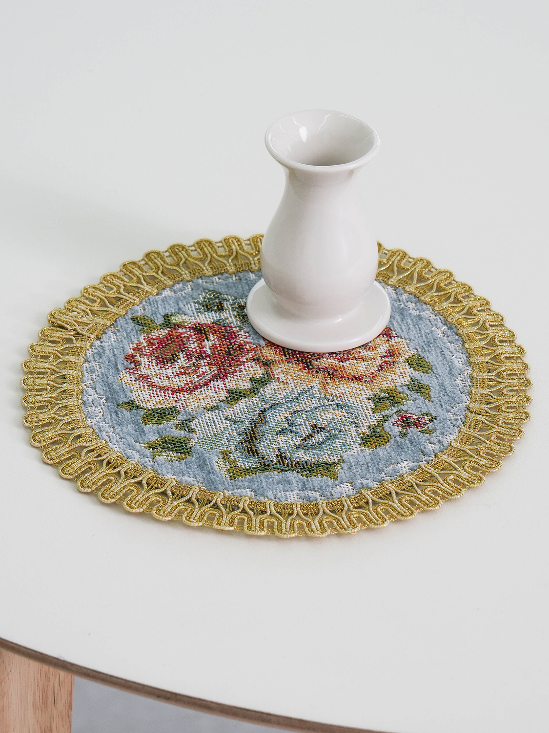 Jacquard Flower Round Mat 19
