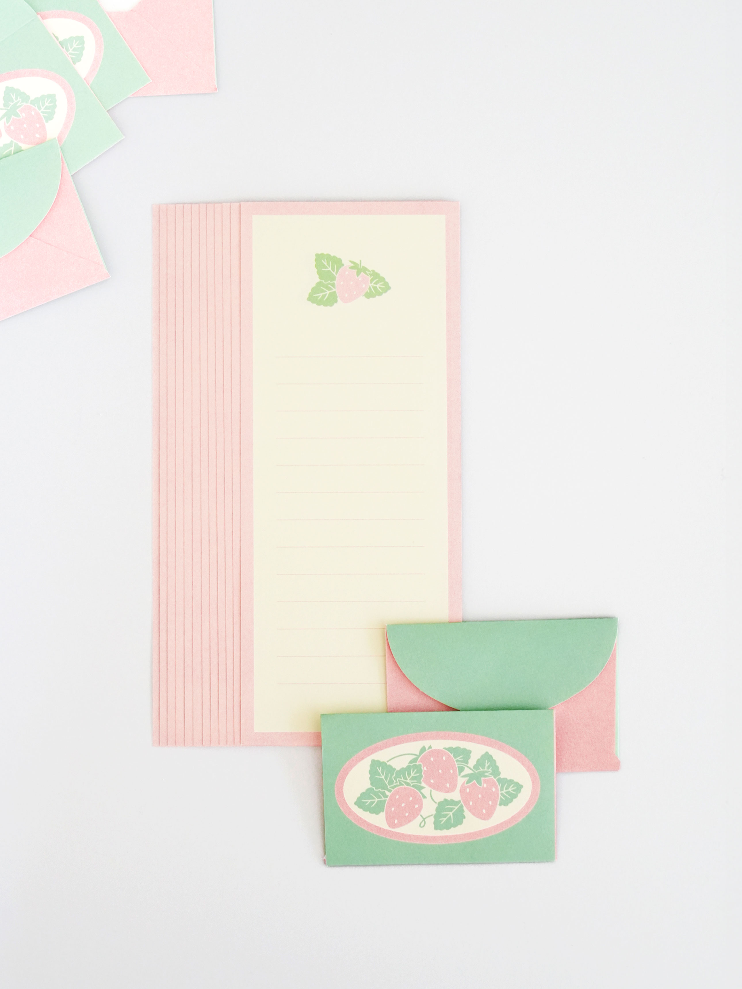 Floral mini stationery set pink