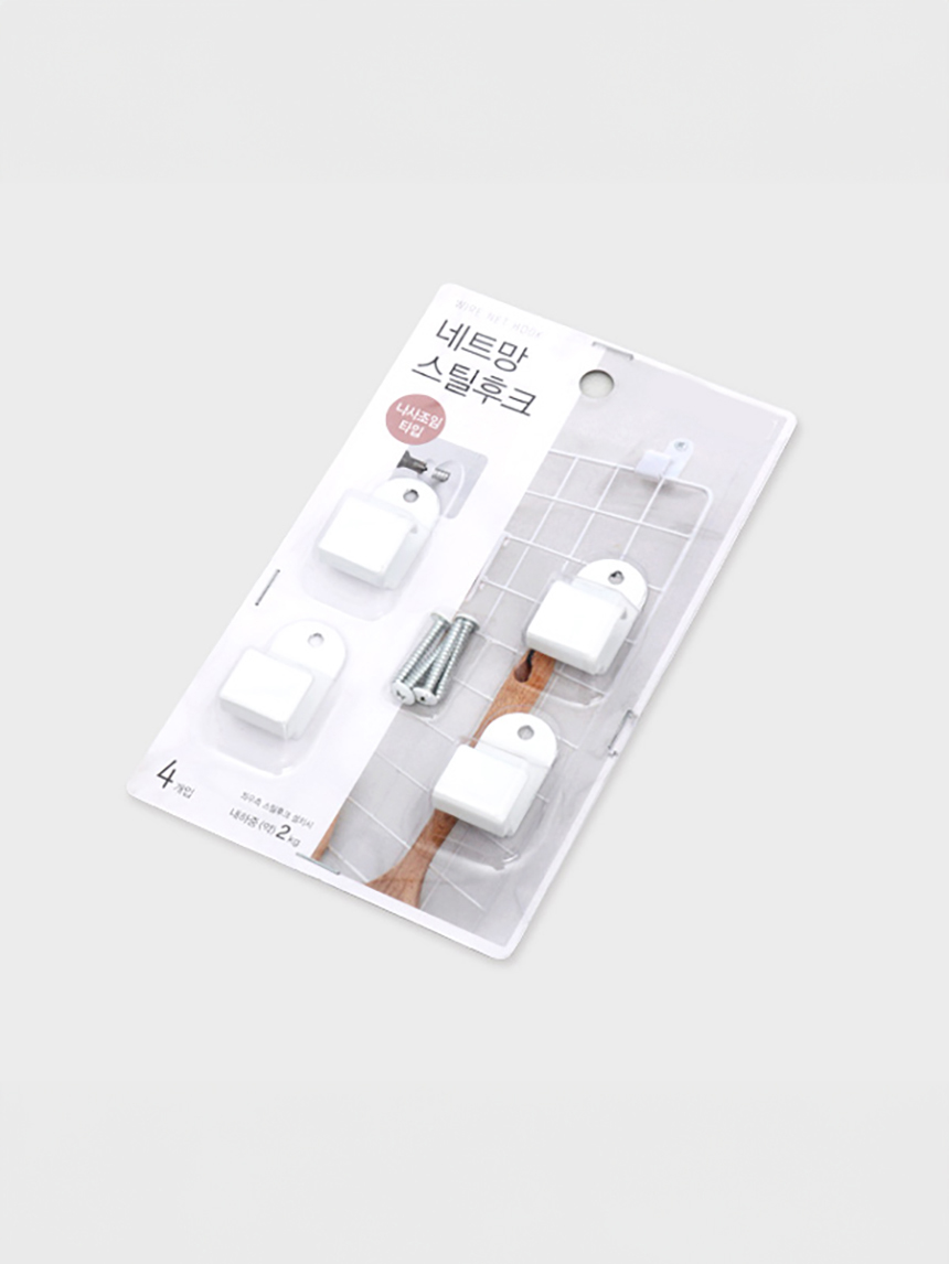 4 net steel hooks included