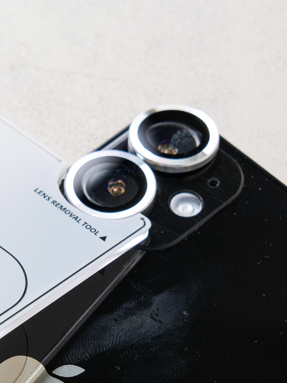 iPhone 17 with phone camera tempered glass guide