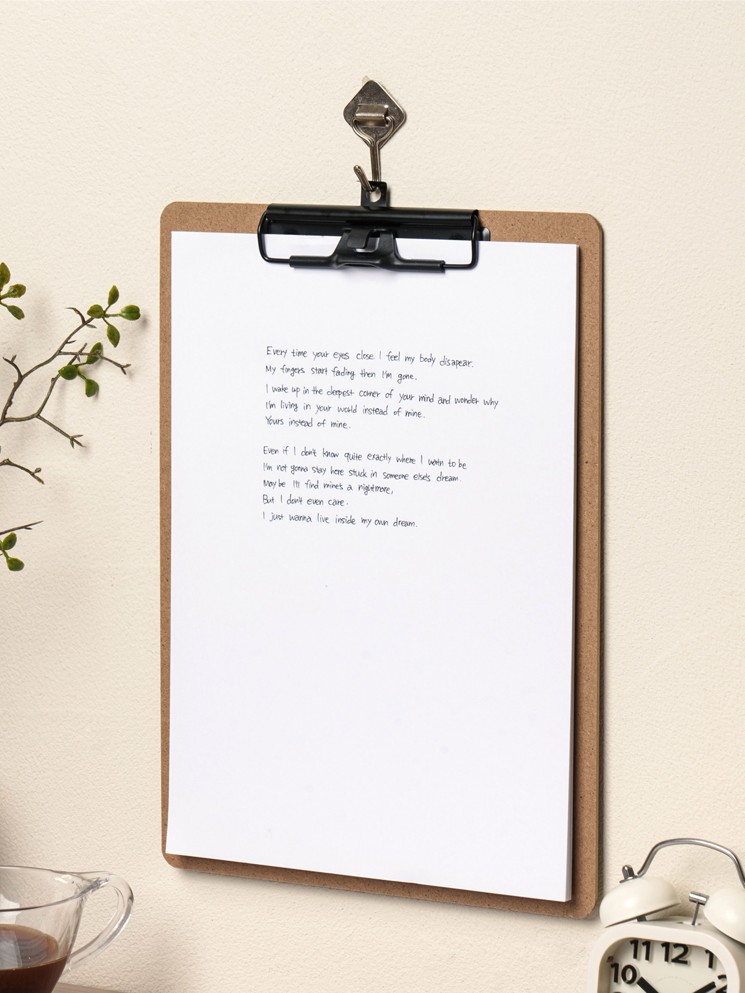 Office A4 hard clipboard black clip