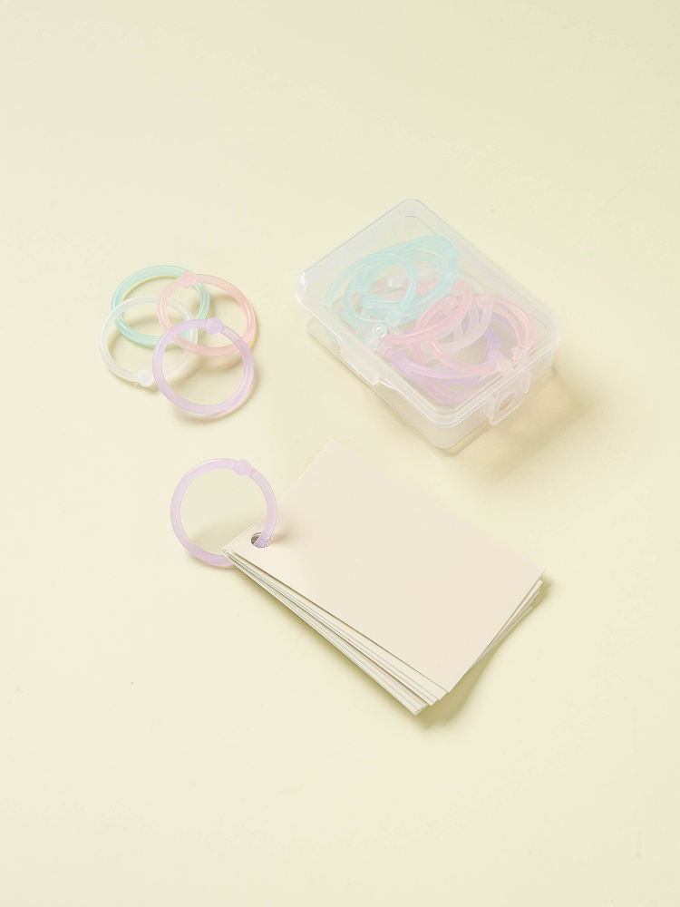 Translucent plastic card ring 25 mm 20 pieces