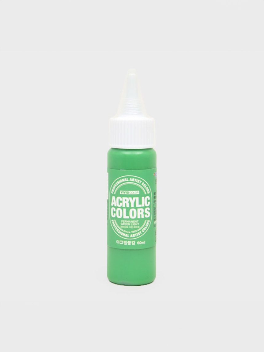 Paper Nara Vivid Color Acrylic Paint 60ml Permanent Green Light