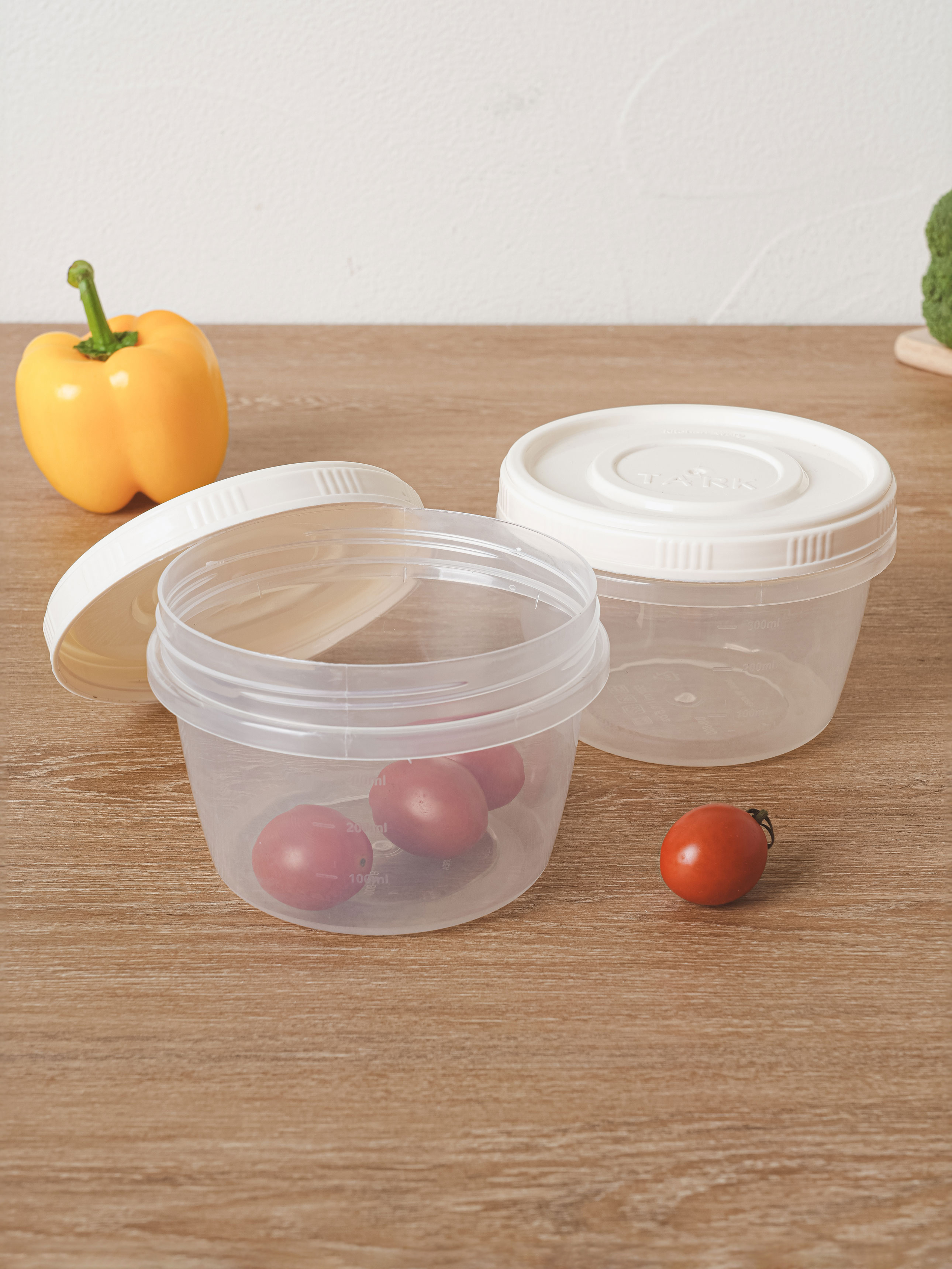 TARK Round Convenient Container 550ml 2pcs White