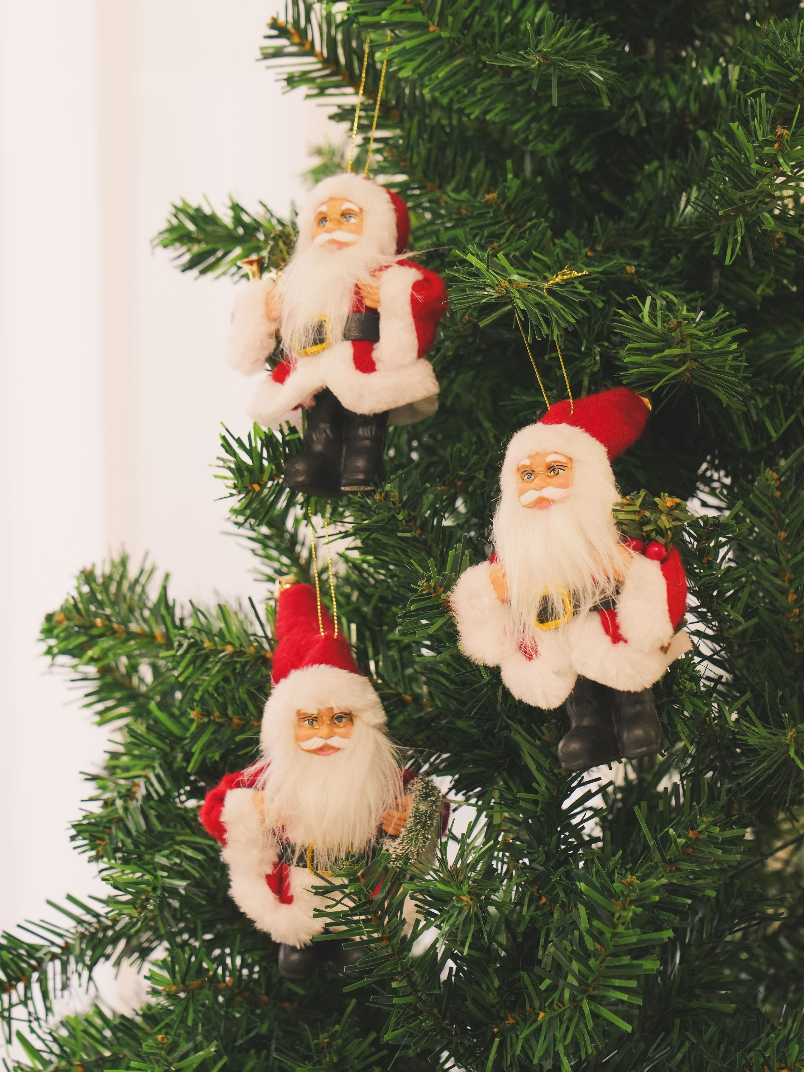 Christmas Santa tree decorations 3pcs