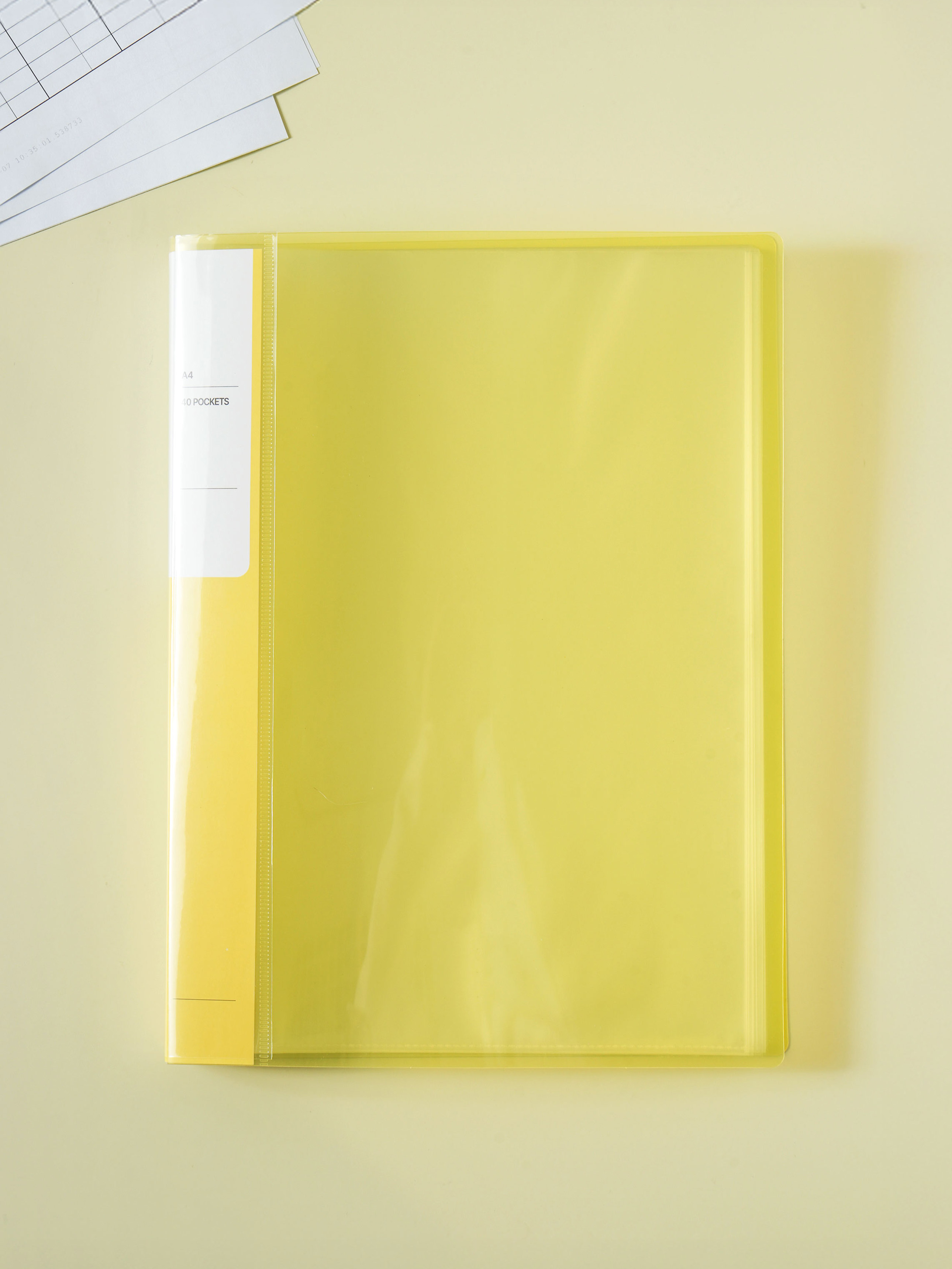 40 sheets of adhesive clear files yellow