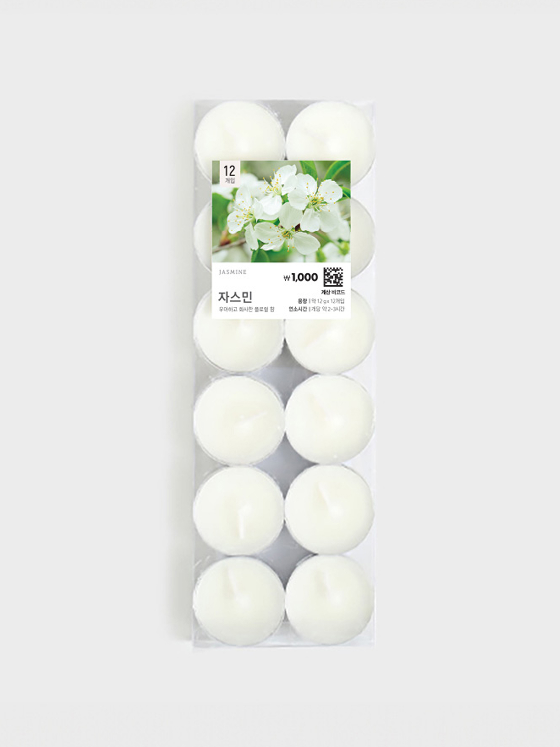 12 tea candles 12g (jasmine scent)