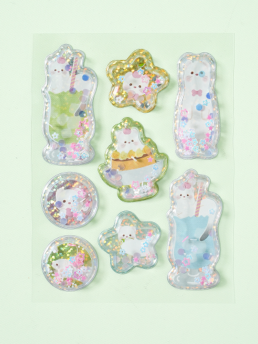 Cream soda sequin capsule stickers (8 packs)