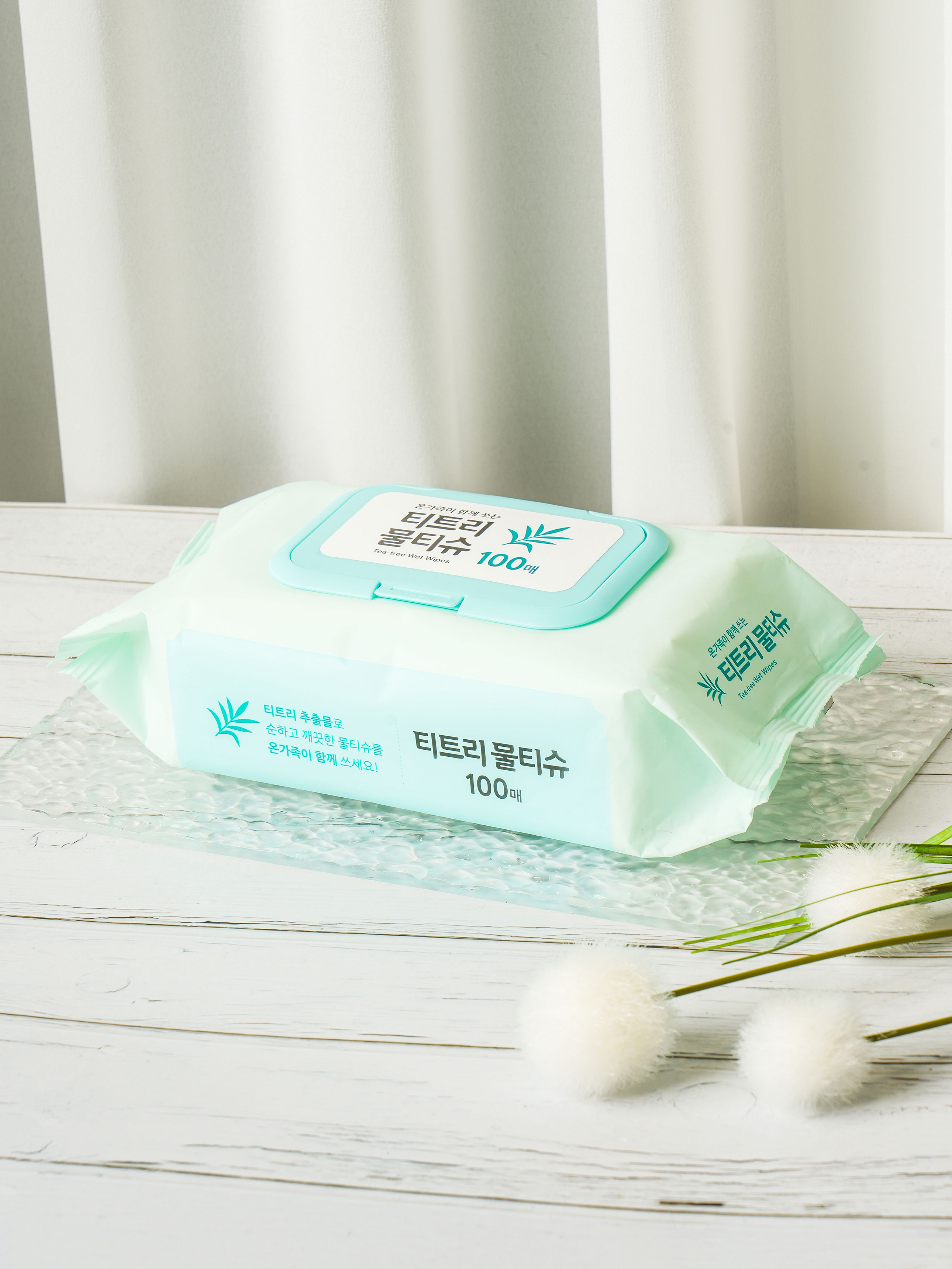Tea tree wet tissue cap type 100 sheets