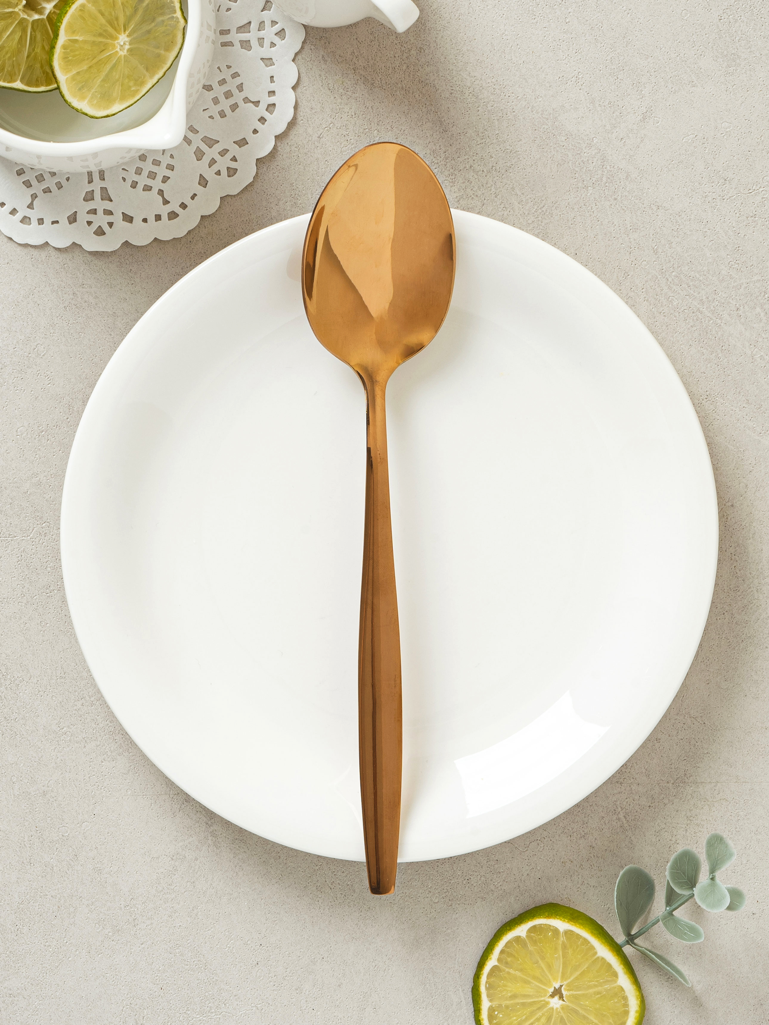 Rose gold titanium flatware spoon