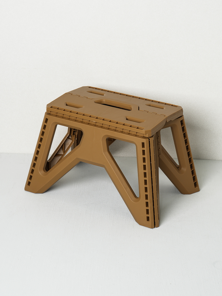 folding stool square brown