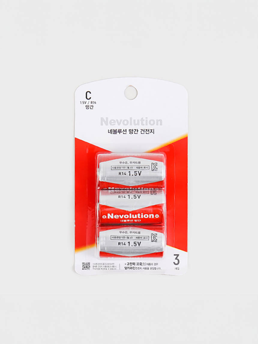 Nevolution manganese batteries R14 C 3pcs