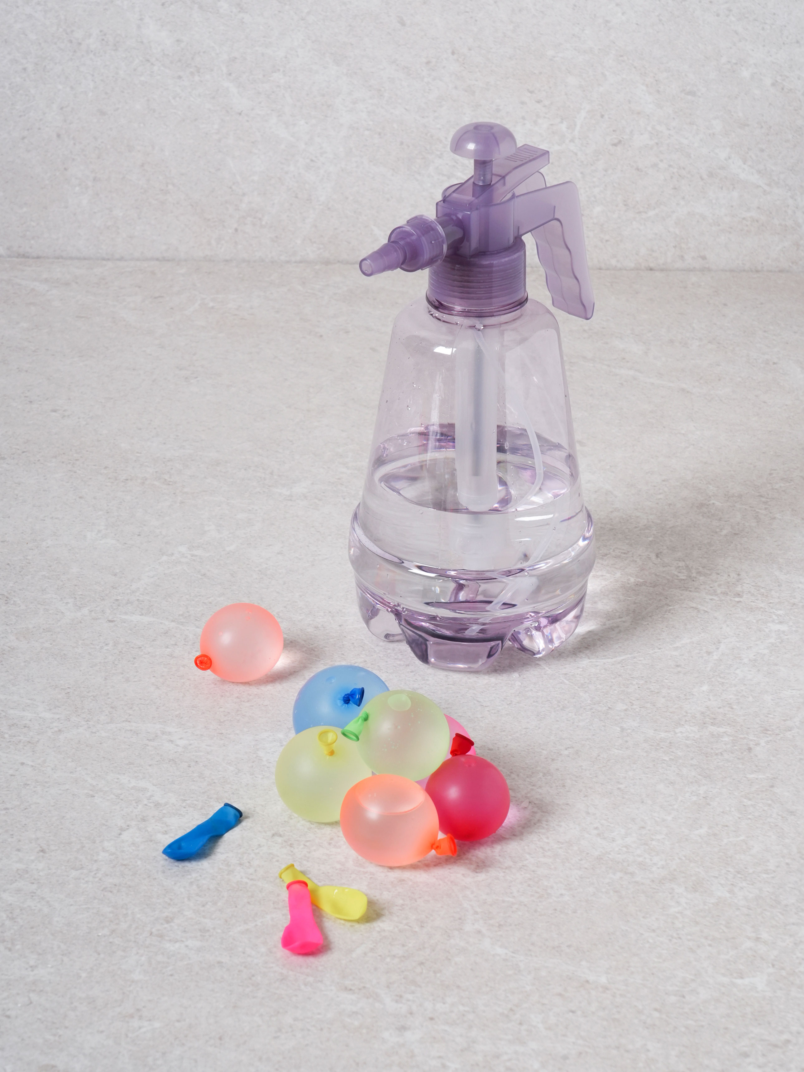 Pump-type water bomb maker 100 pieces purple