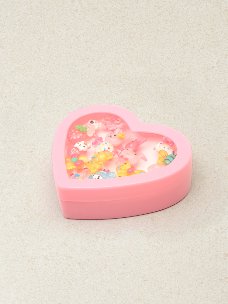 heart case ring set