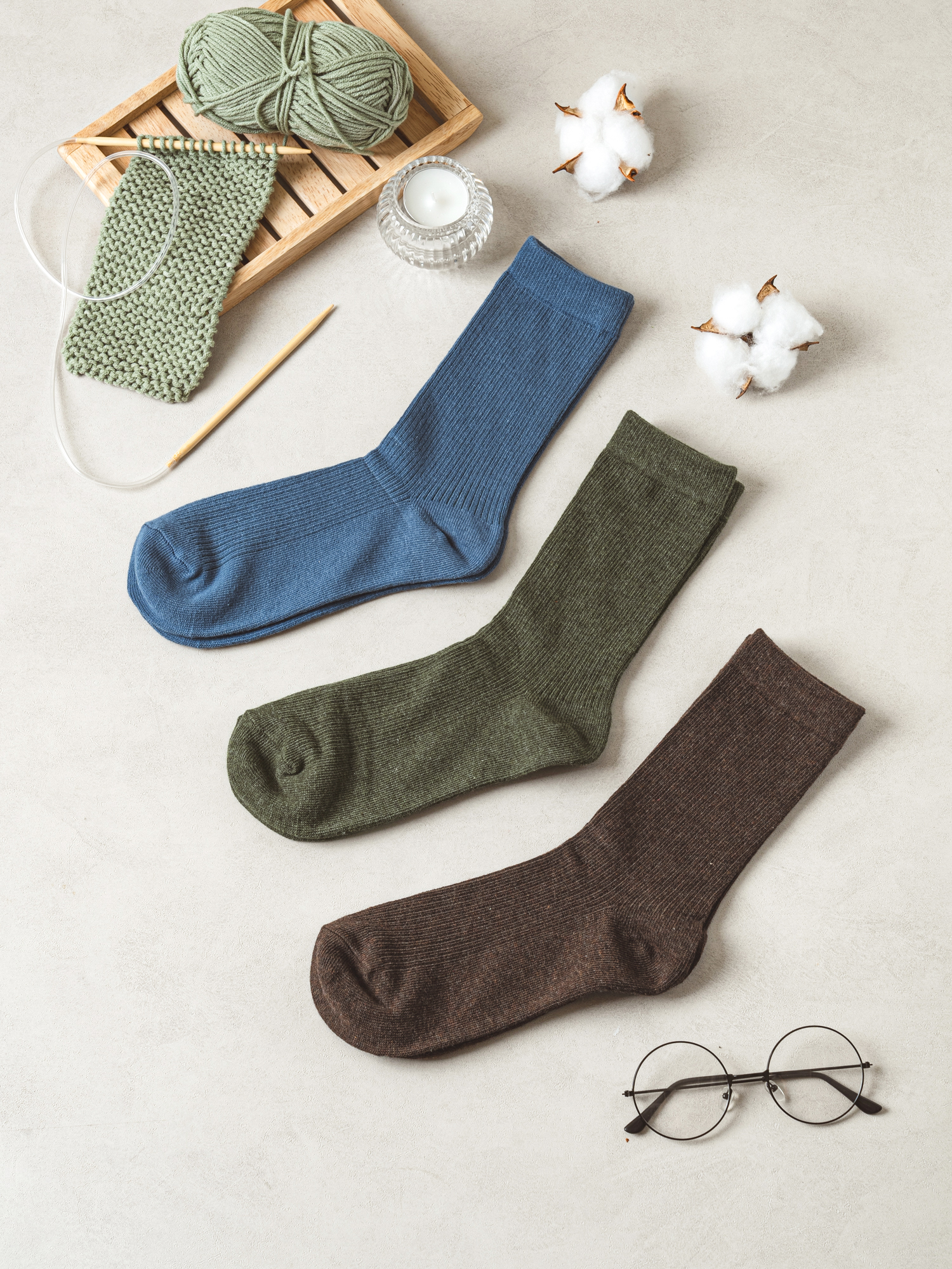 Monfoot Men's Long Tree Socks 3 Piece Set Color