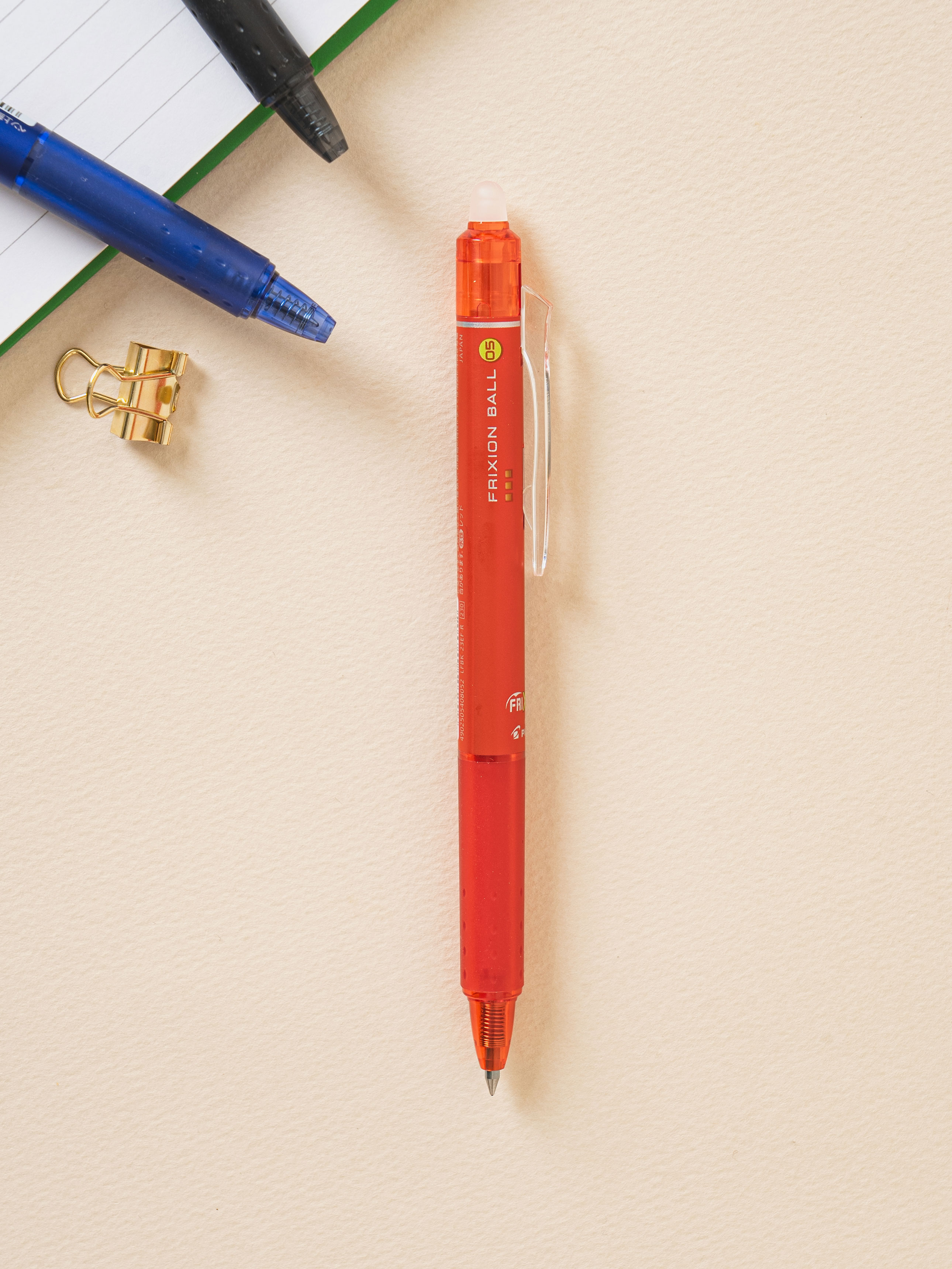 Pilot erasable ballpoint pen friction ball knock 0.5 mm red