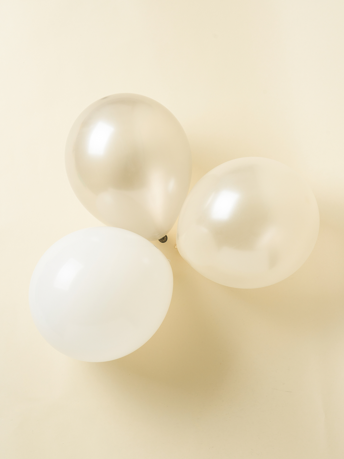 Party balloons 30 cm, 10 pieces, white & silver mixed