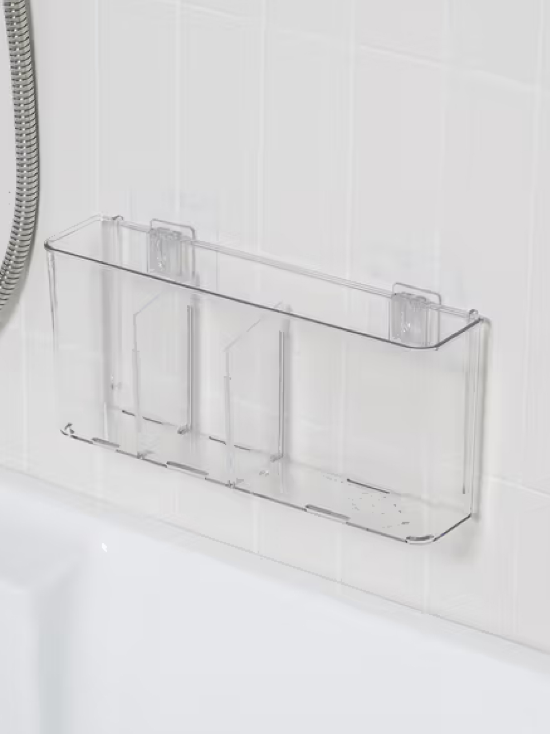 Adhesive PET partition bathroom storage box clear