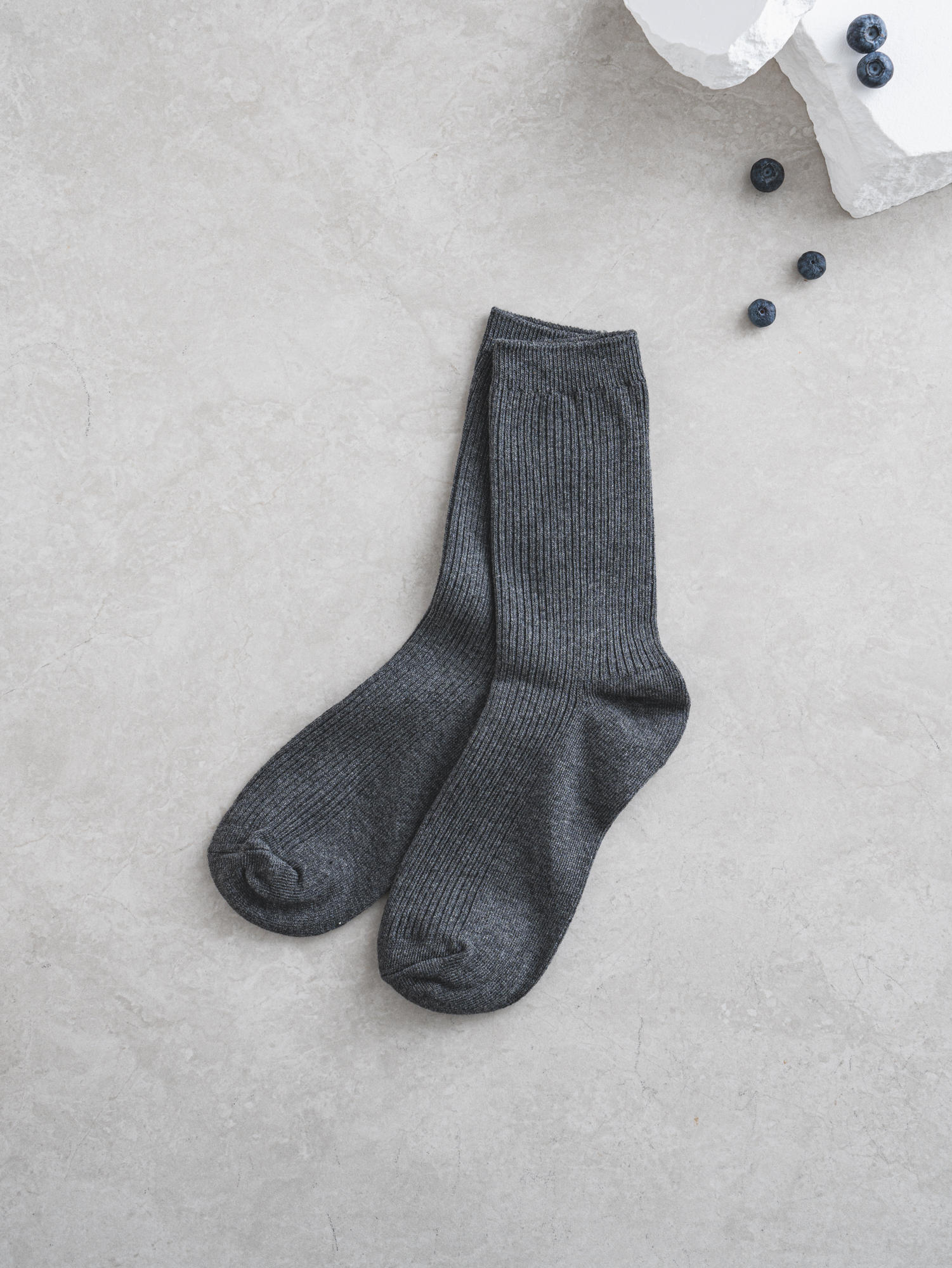 Monfoot Women's Ribbed Longwood Socks Deep Gray