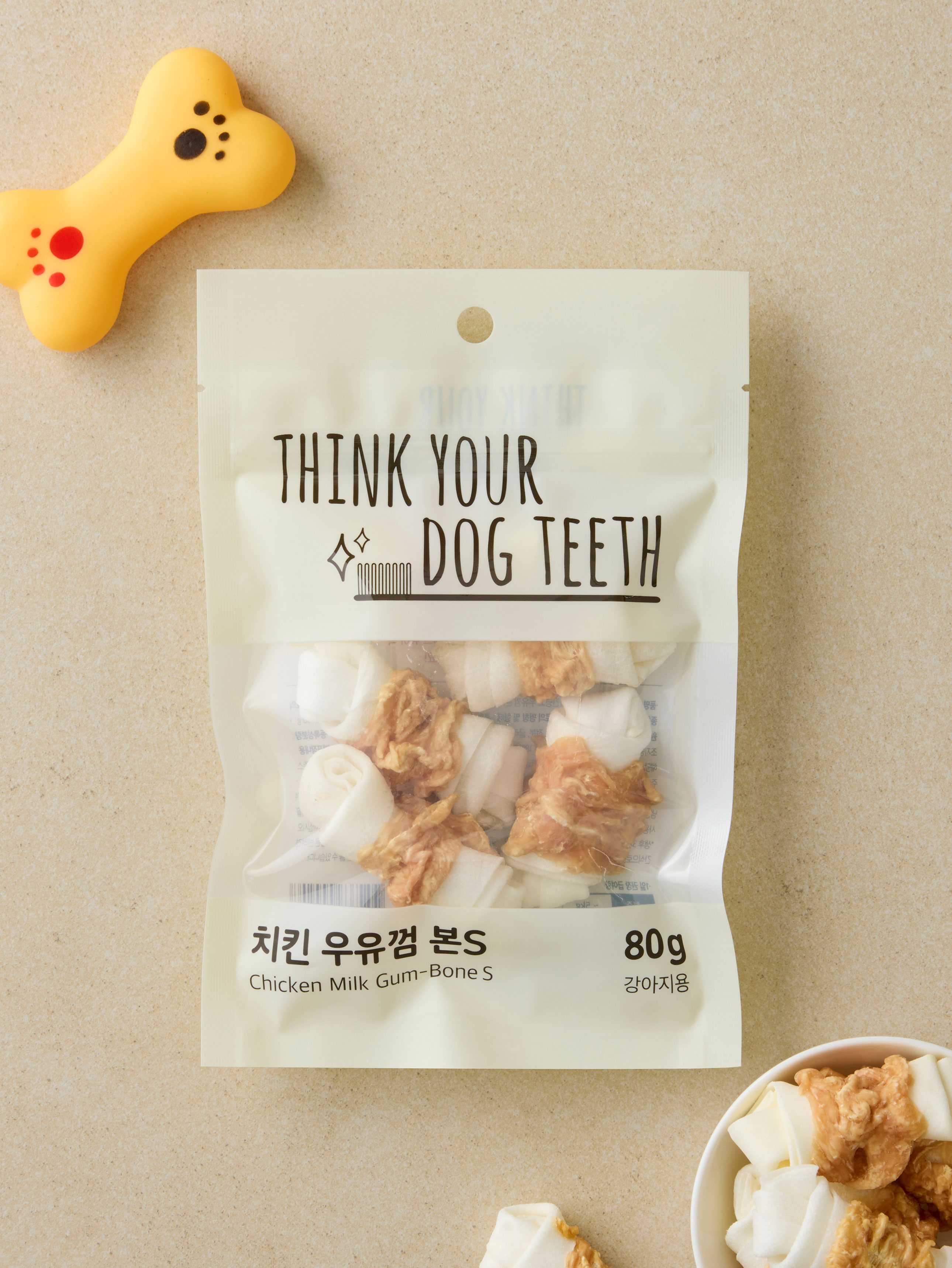 [Pet] Think Your Dog Teeth Milk Gum Bone S 80 g Chicken