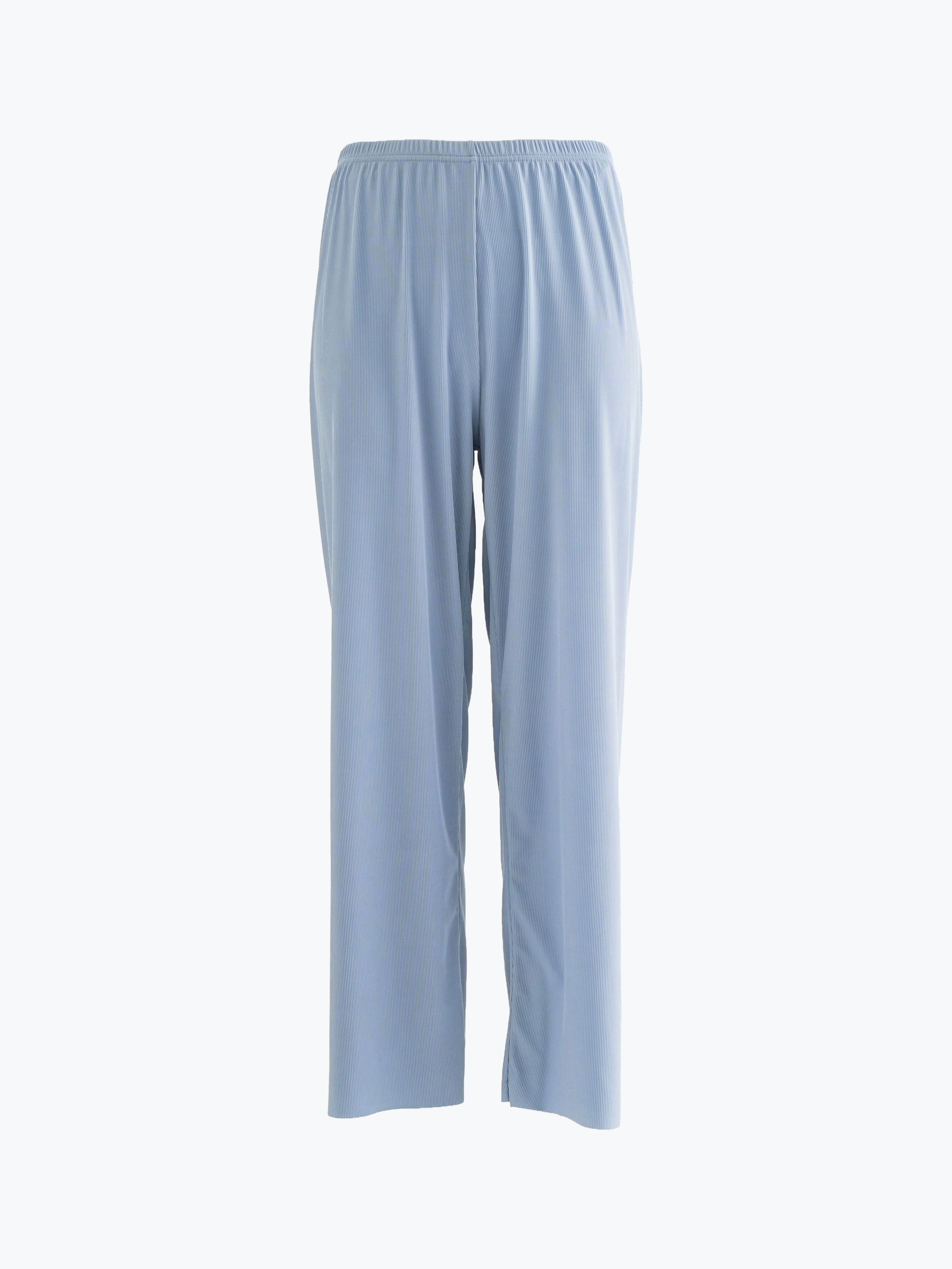 [Women] Ribbed free cut 9/4 pants blue