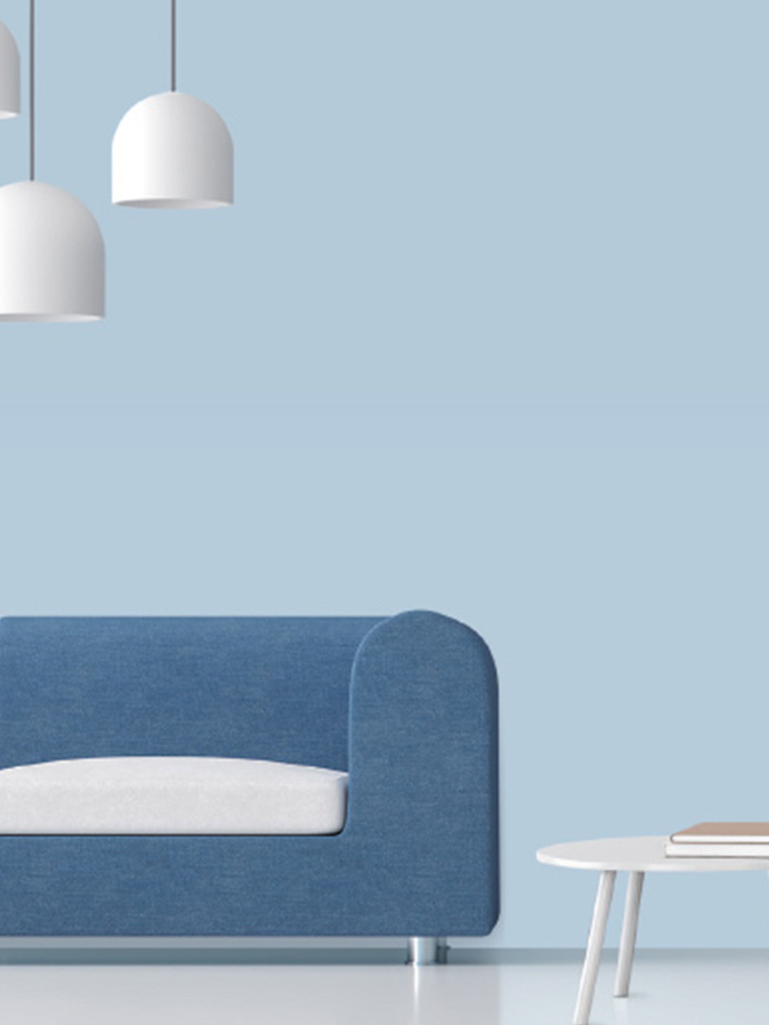 Silk foam wallpaper 50X250cm baby blue