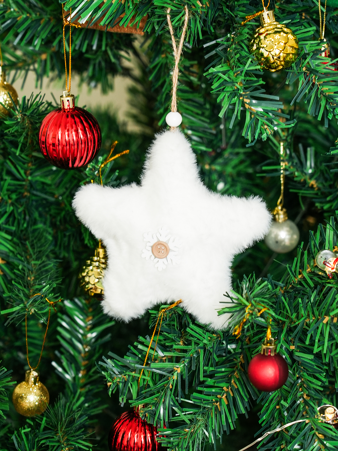 Christmas at Home White Star Shaped Hanging Decoration