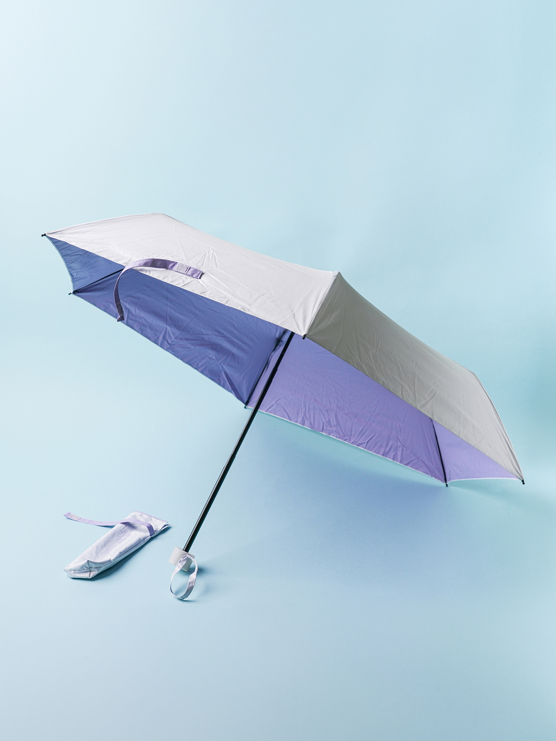 [UV blocking up to 94%] Colored blackout band point Woo umbrella 6K 49 cm white