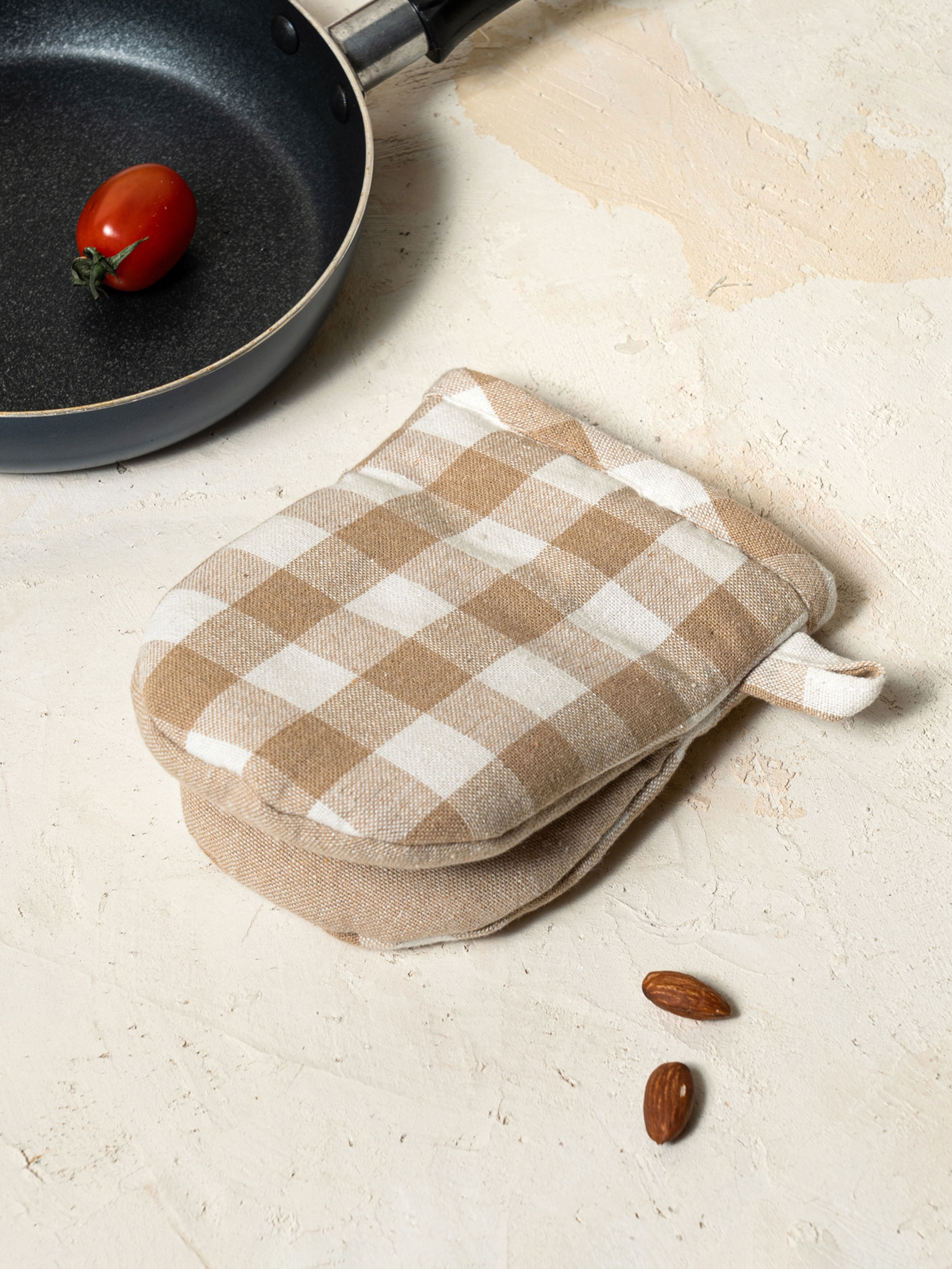 Check kitchen gloves_beige