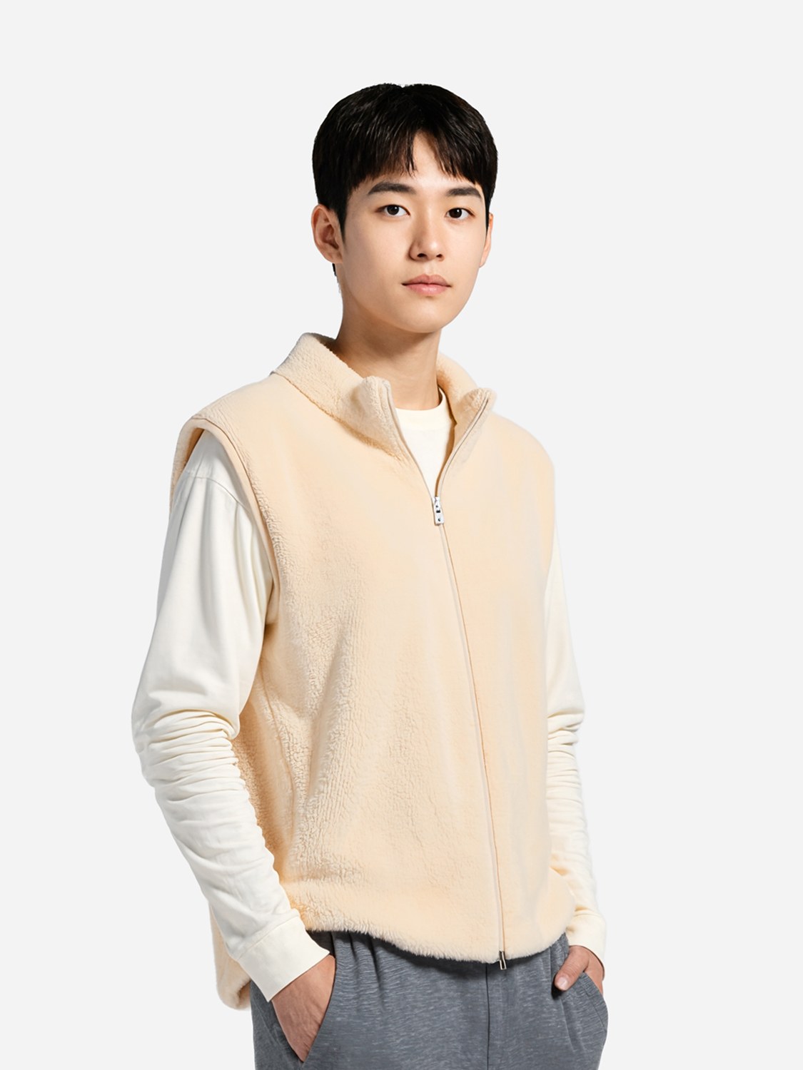 [Common]Fluffy Vest Fleece S/M Ivory