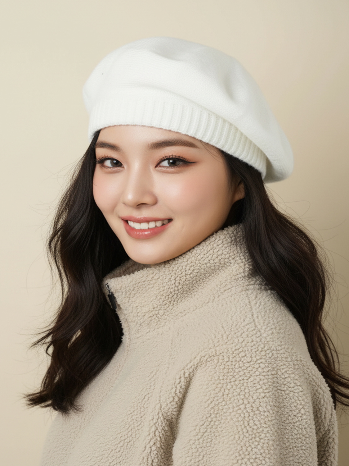 fluffy beret
