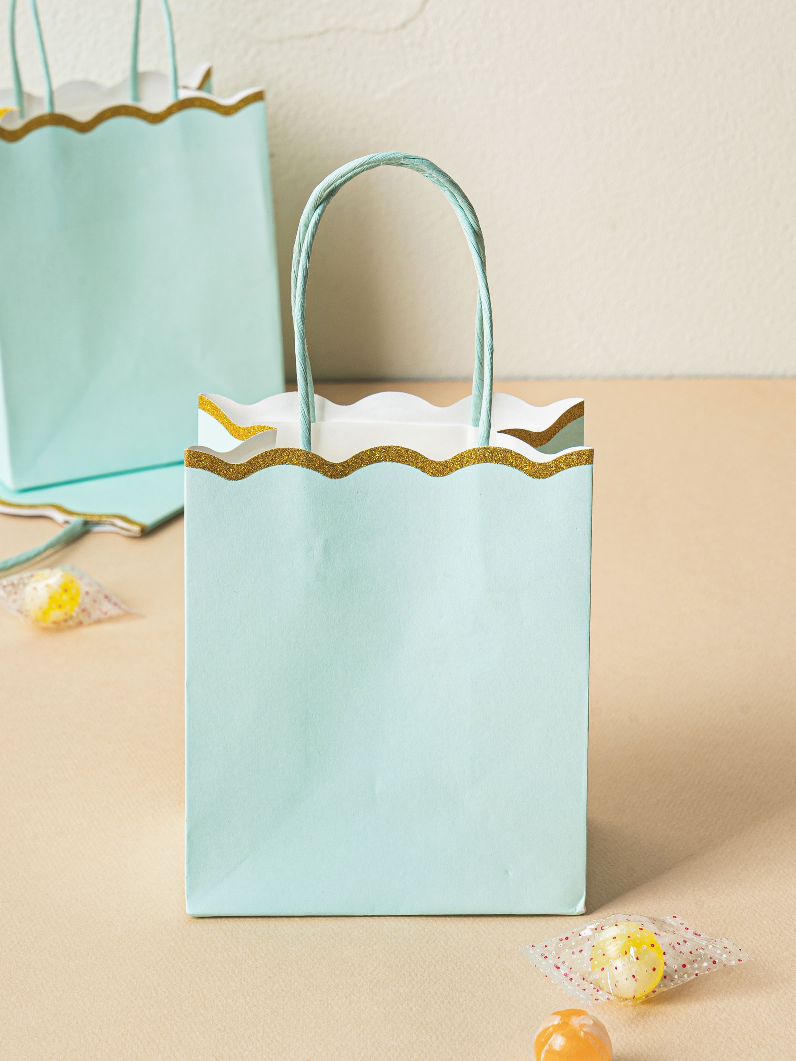 Domusong glitter gift bag 3pcs mint