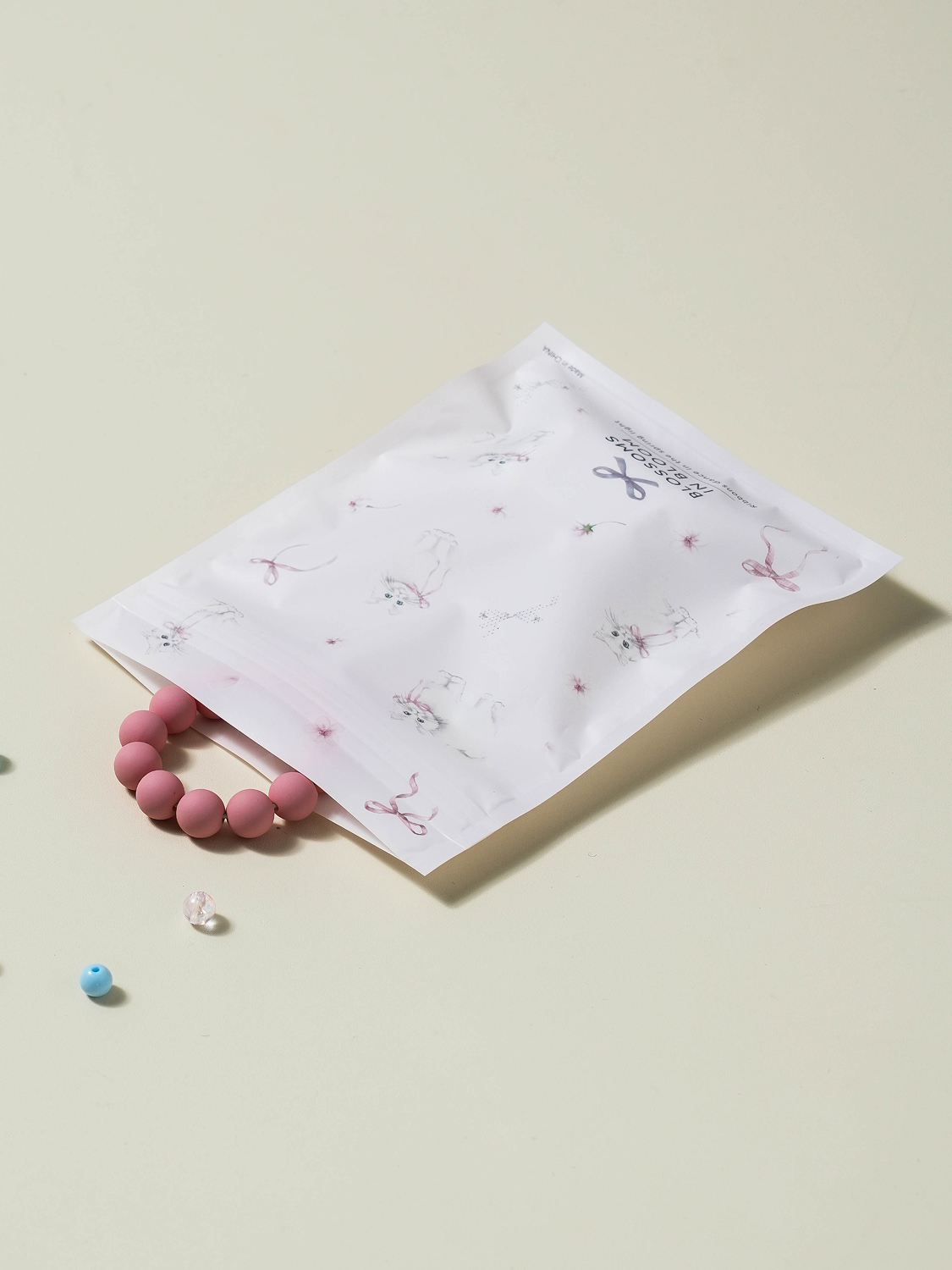 10 cherry blossom translucent zipper bags