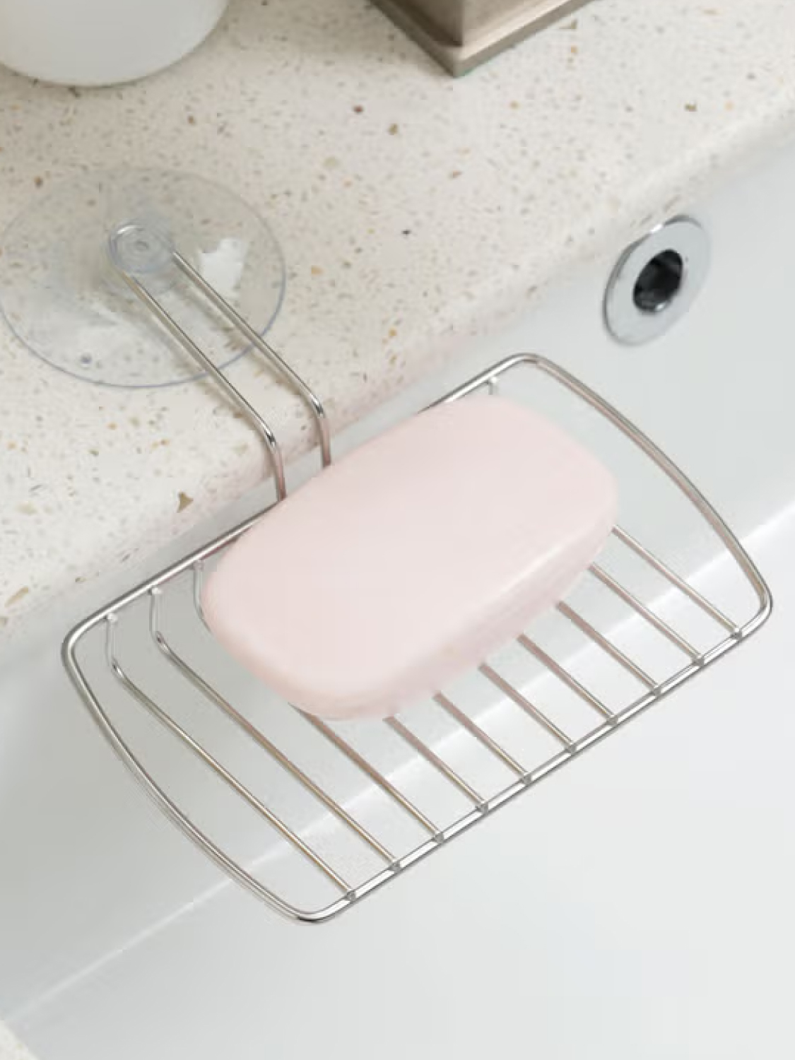 Stainless steel suction soap dish