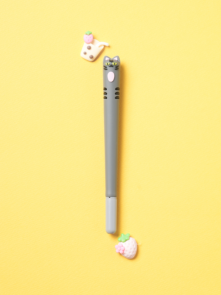 Striped cat neutral gel pen 0.5 mm black