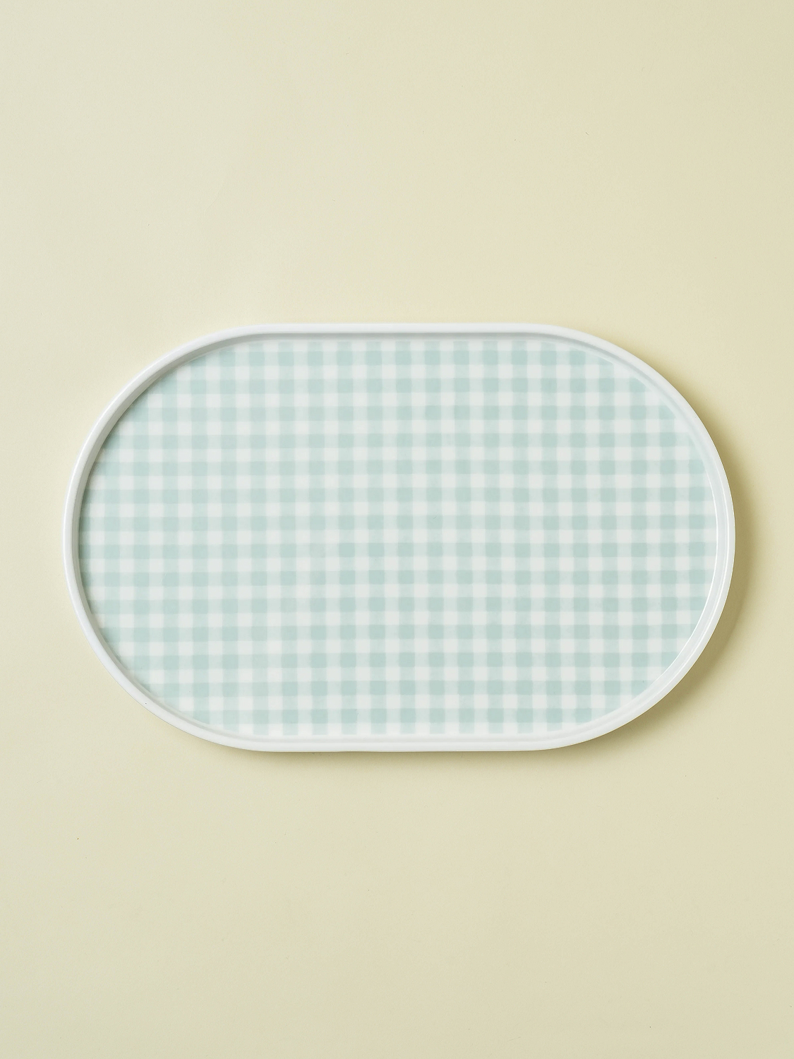 Check pattern oval tray 33