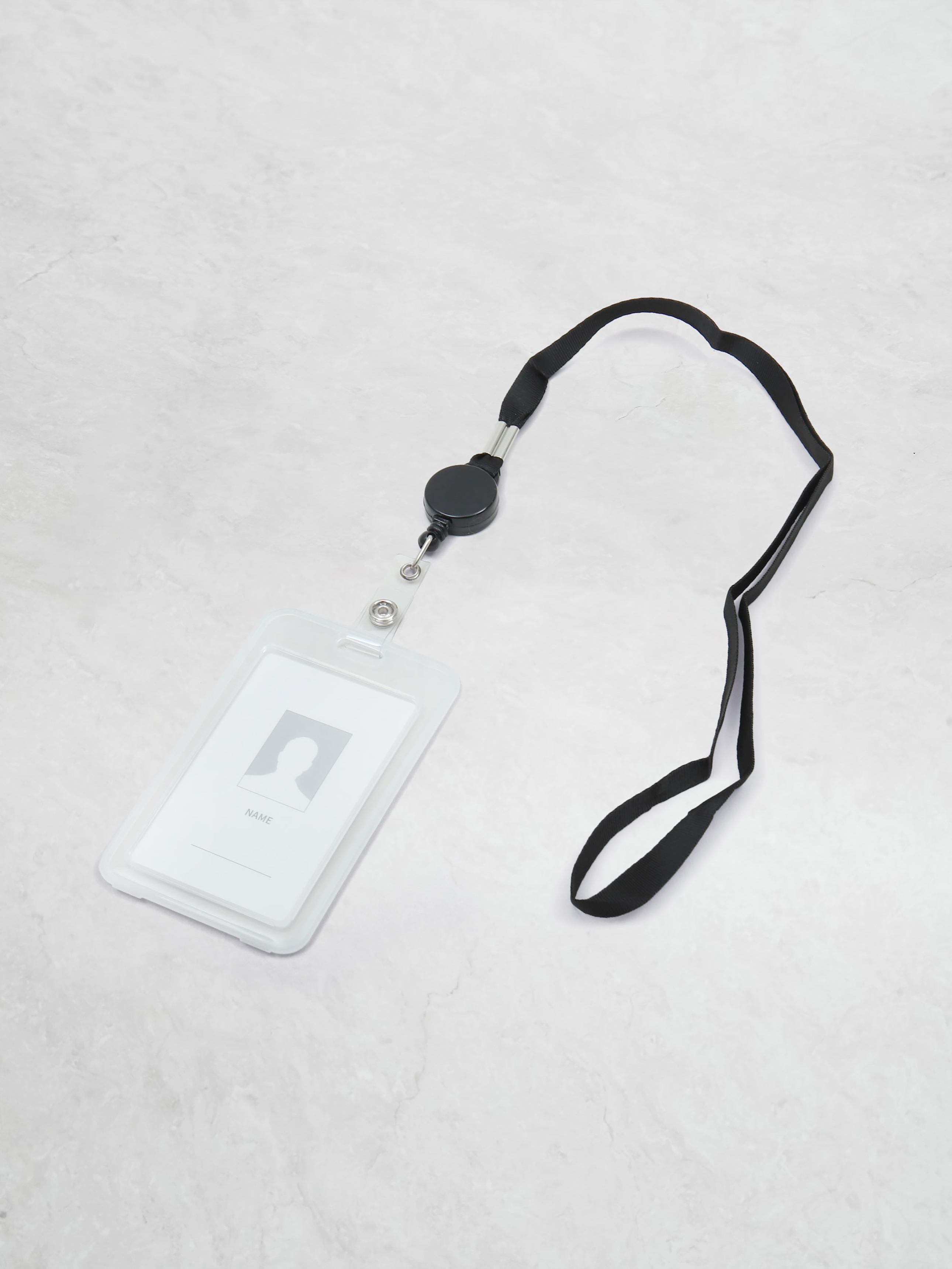Reel holder transparent employee ID case