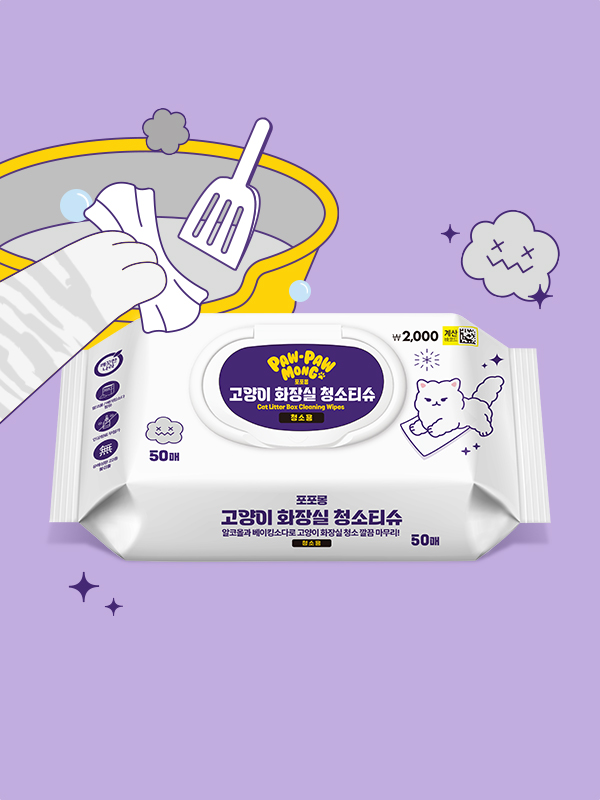 [Pet] Popomong cat toilet cleaning tissues 50 sheets