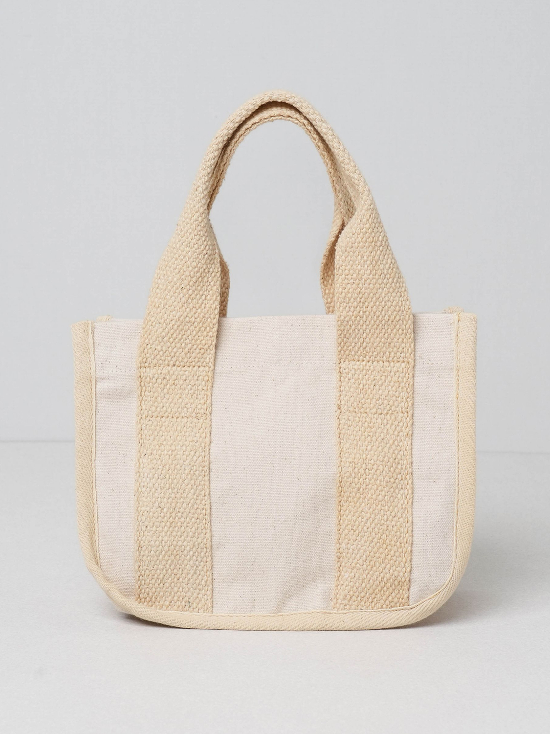 Handle Canvas Tote Bag Ivory