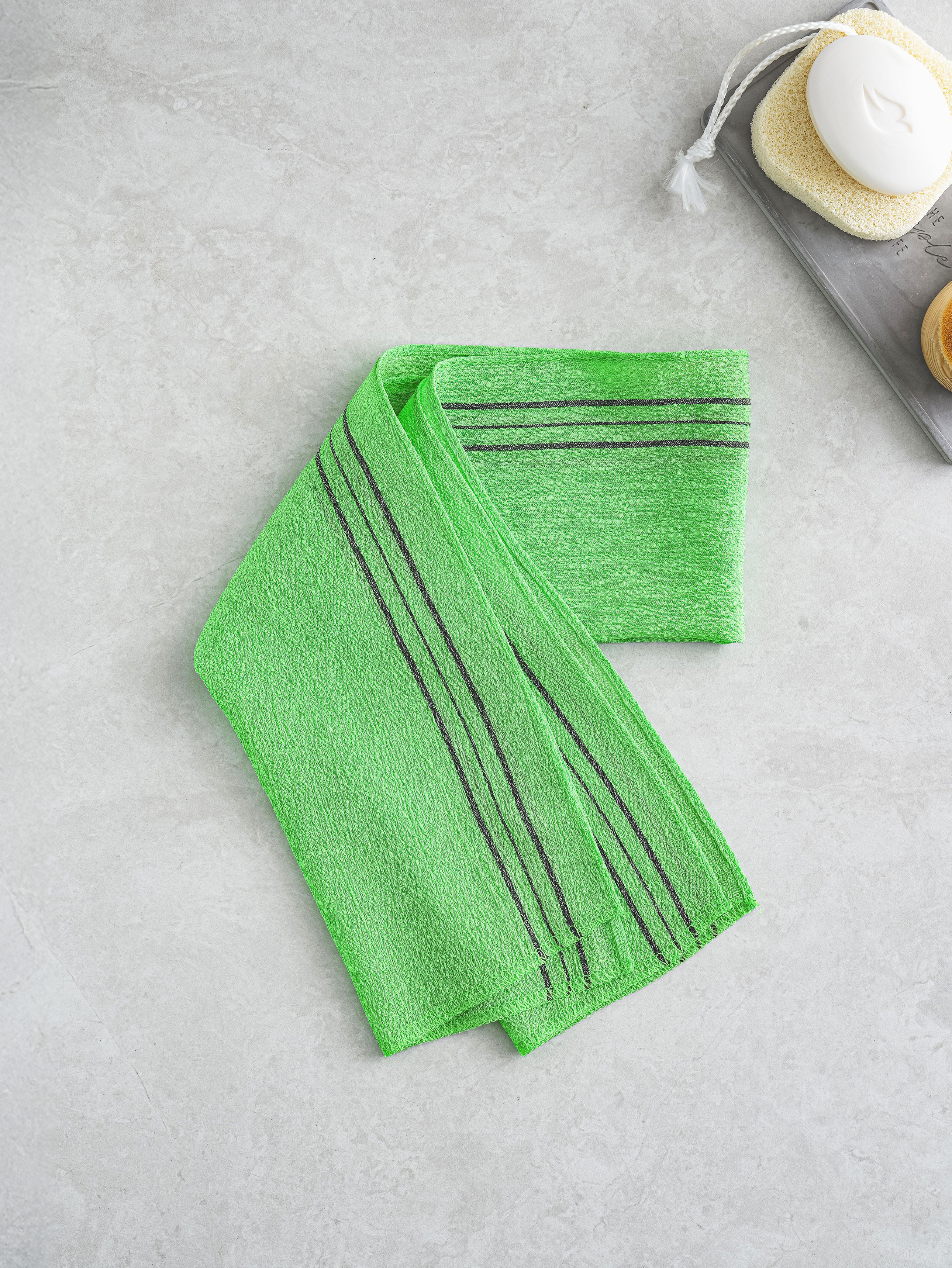 Long towel green for back use