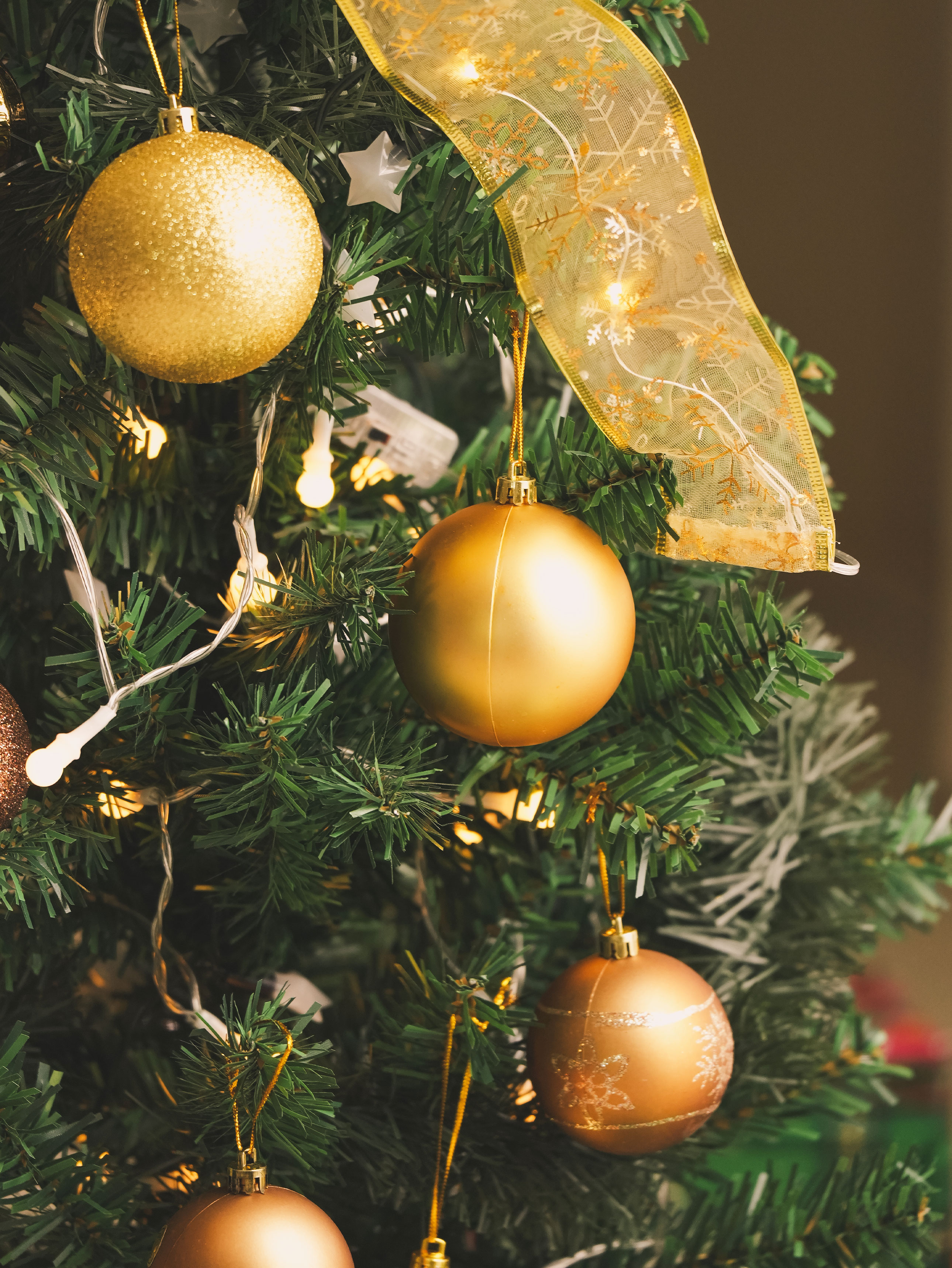Christmas bronze set ball 6 cm 6 pieces