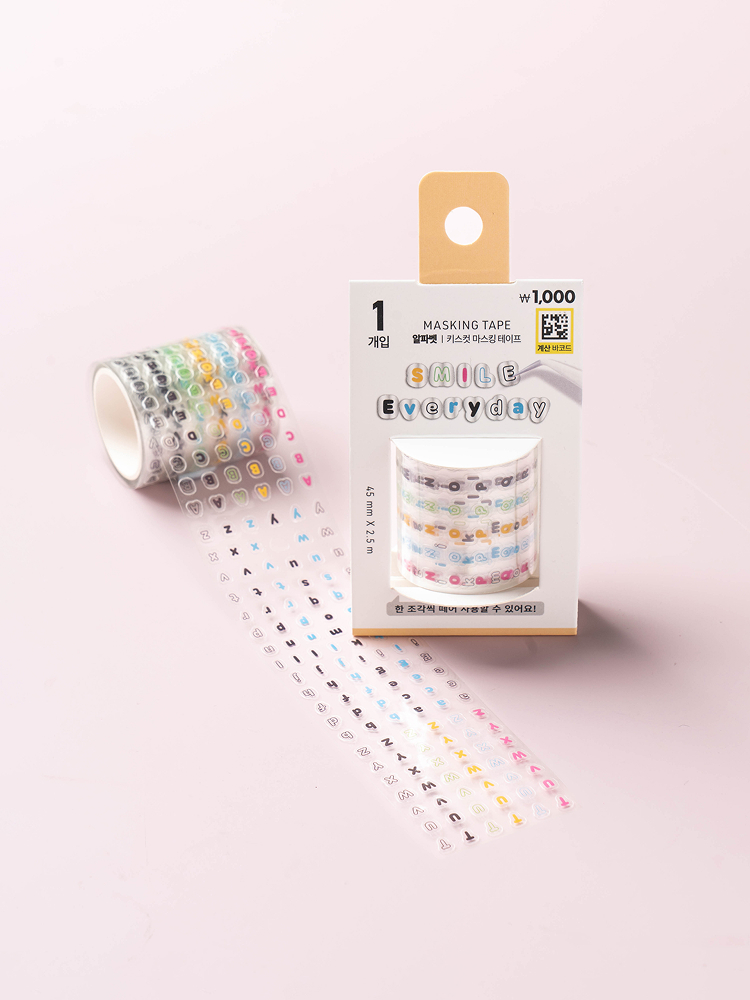 Alphabet kiss cut masking tape 45 mm