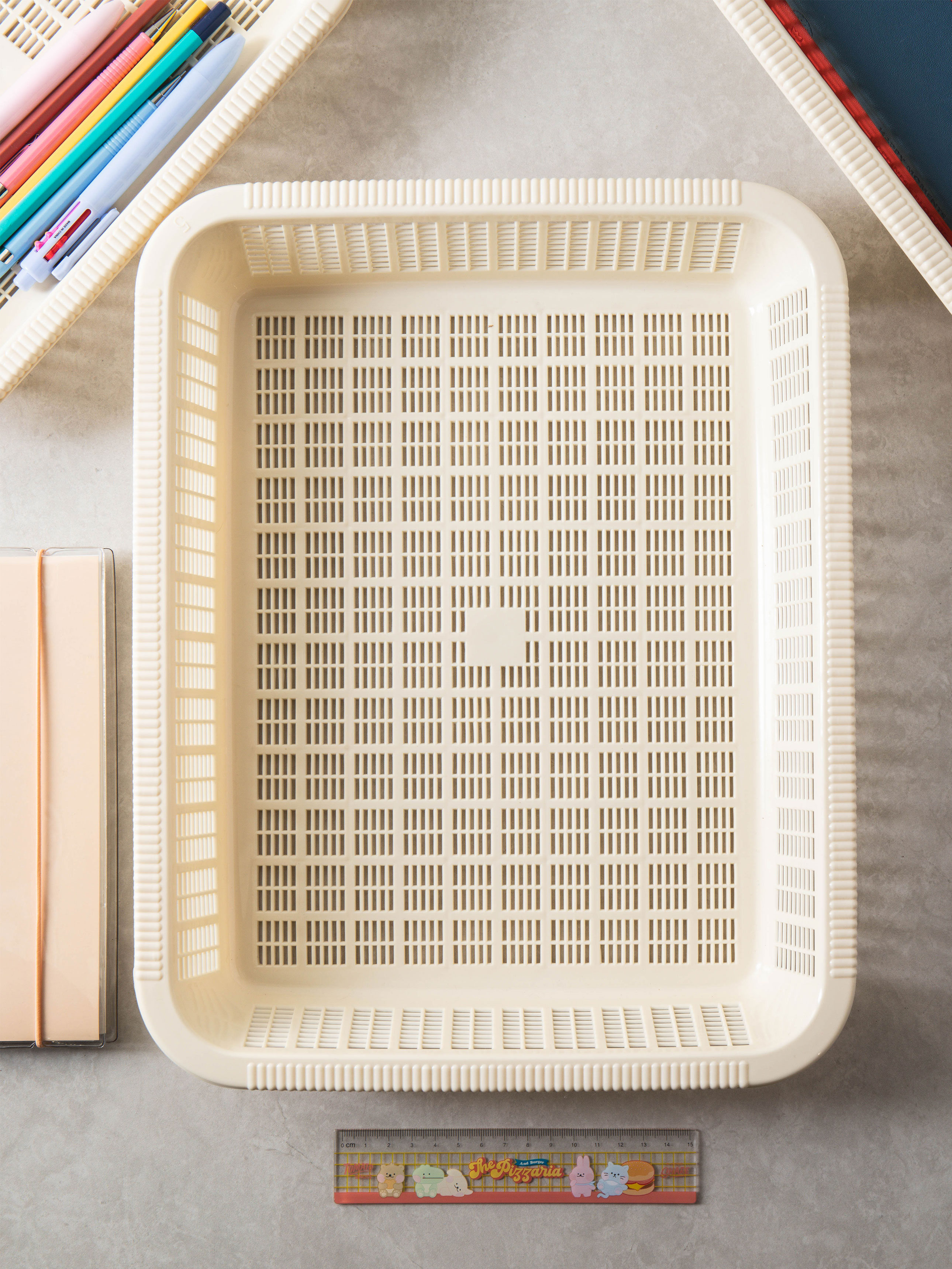 Square mesh desk basket No. 3 37X29X6cm